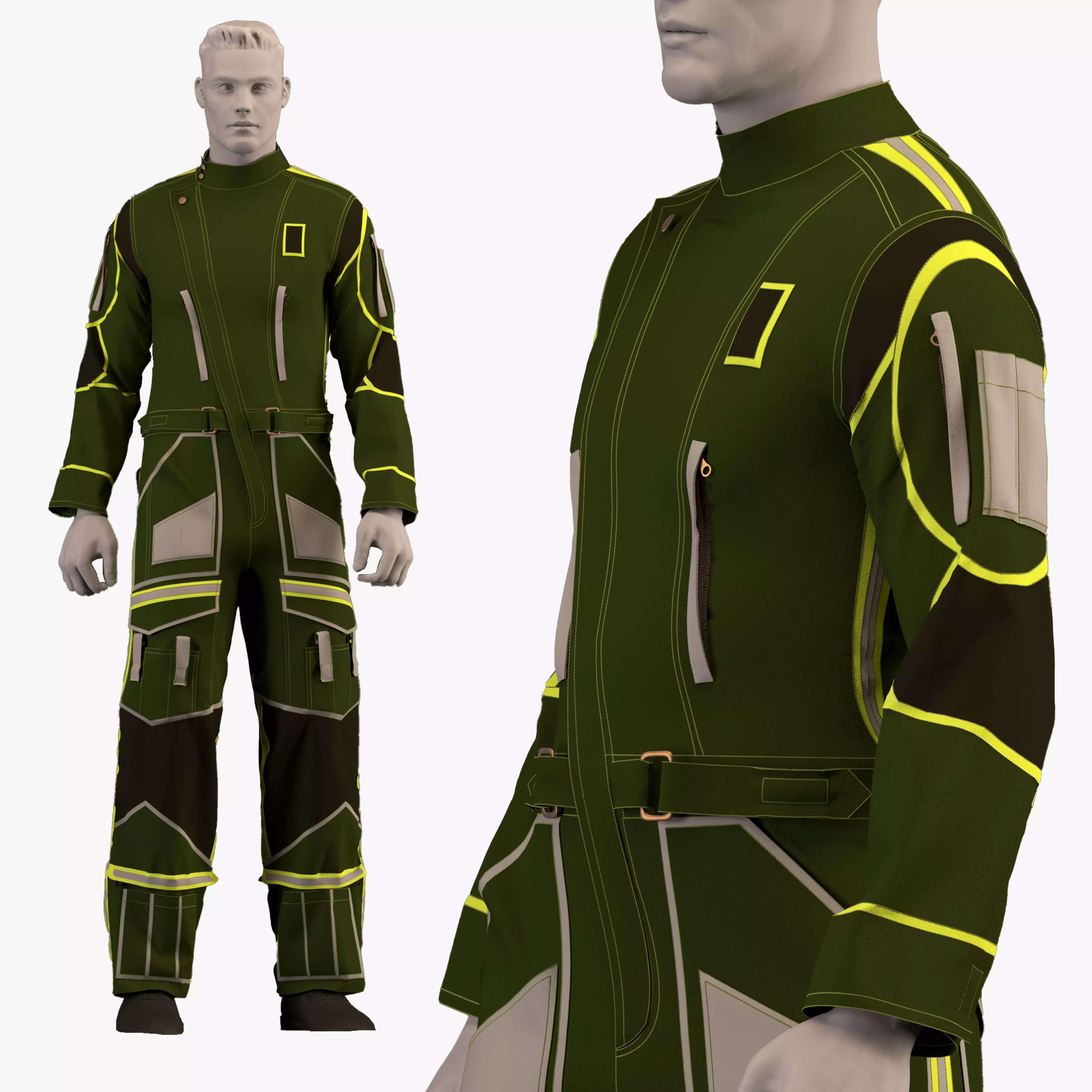 work jumpsuit - work overall 3D model_0