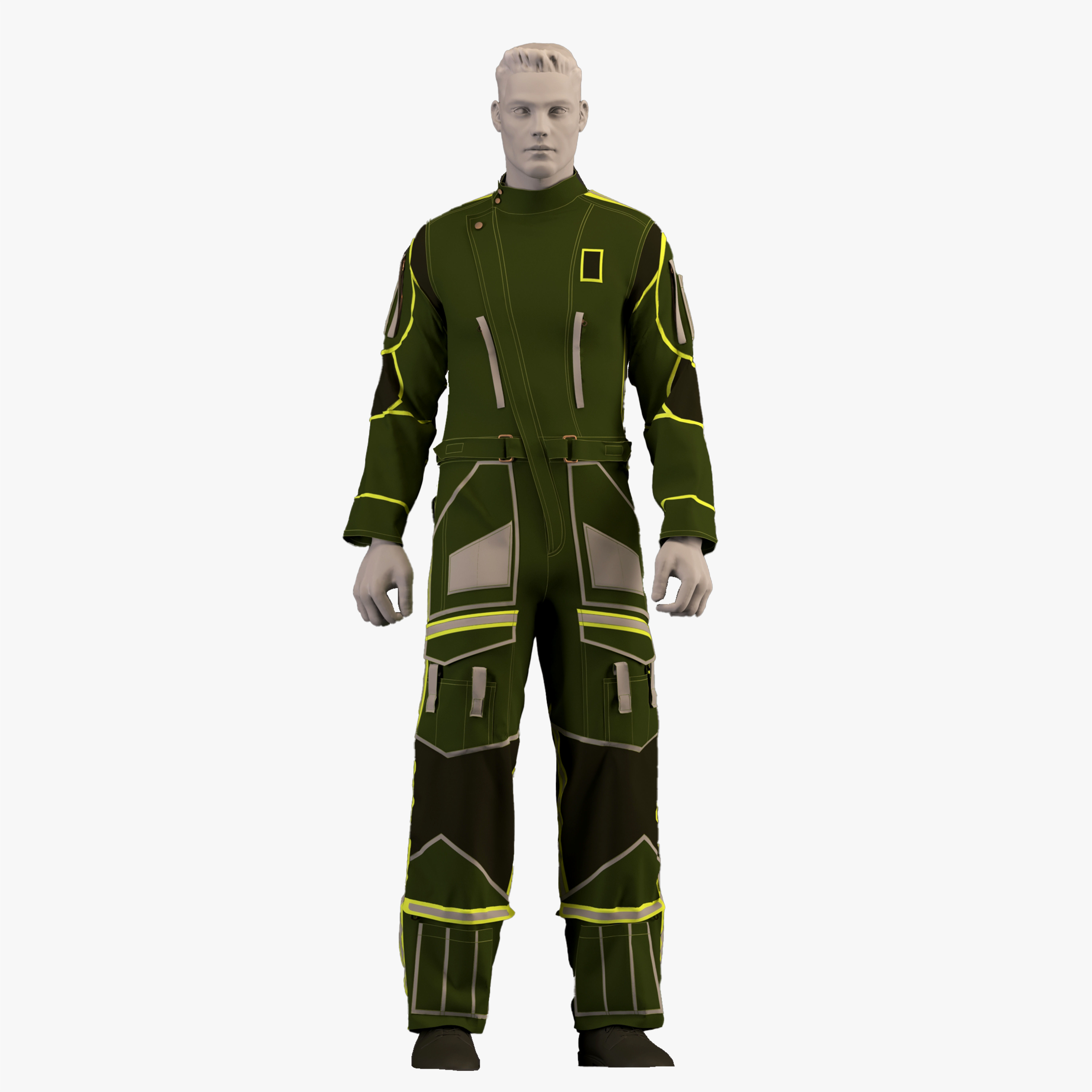 work jumpsuit - work overall 3D model_1