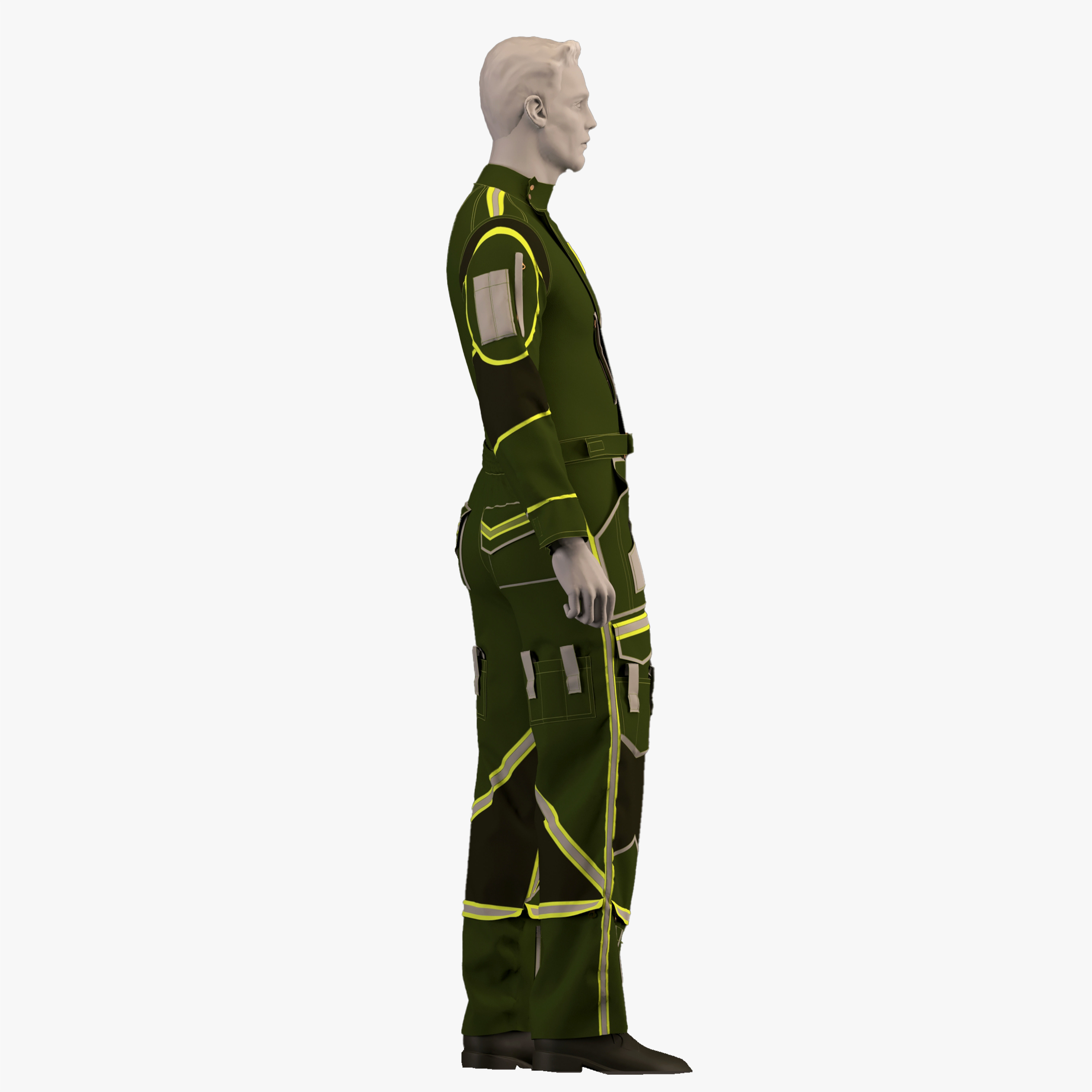 work jumpsuit - work overall 3D model_2