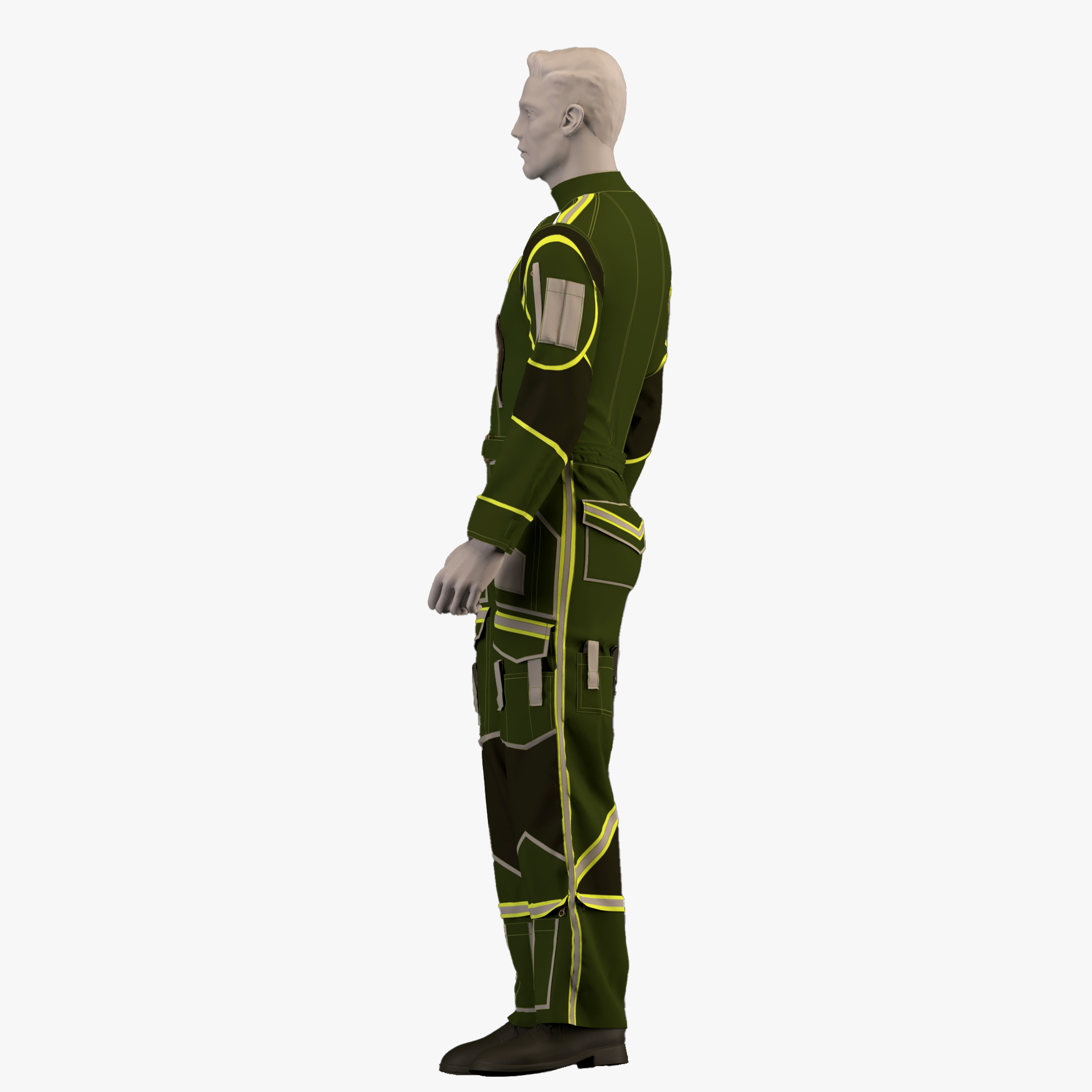 work jumpsuit - work overall 3D model_5