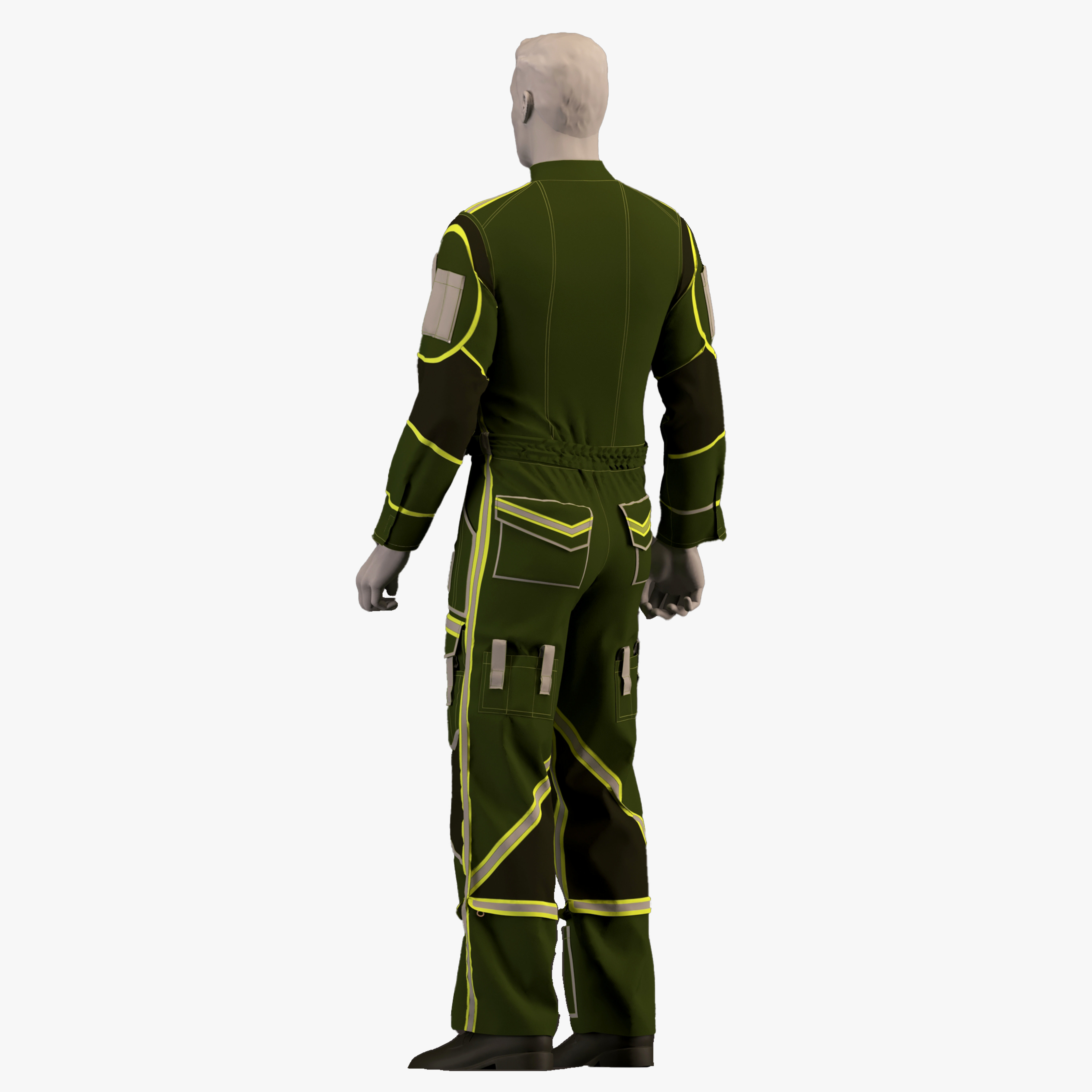 work jumpsuit - work overall 3D model_4
