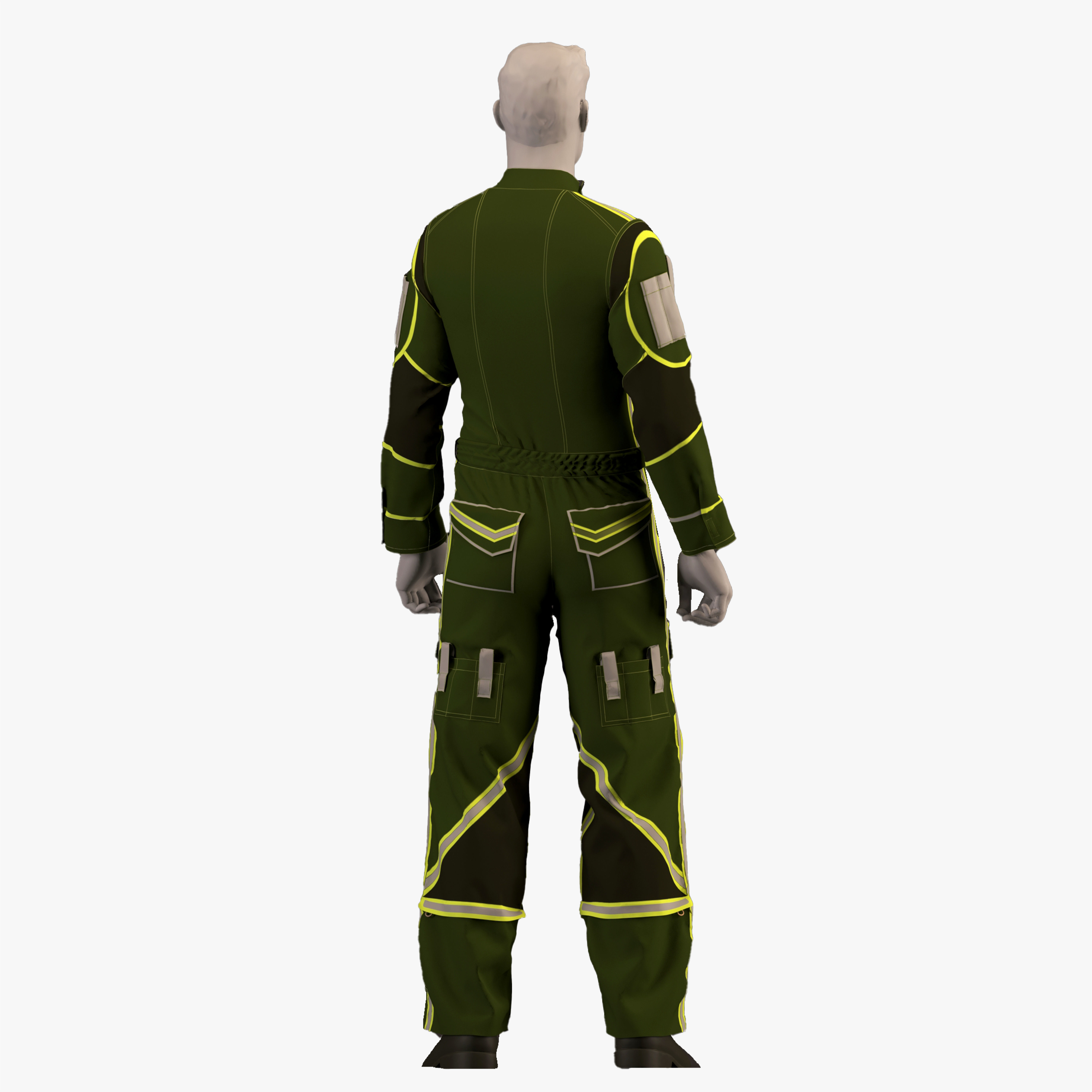 work jumpsuit - work overall 3D model_3