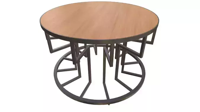 Round Table Round Table V2 3D Model VR AR PBR Low-poly 3D model