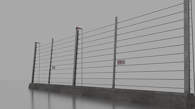 Jurassic Park Themed Electric Fence Film Accurate 3D model