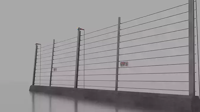 Jurassic Park Themed Trex Electric Fence Low-poly 3D model