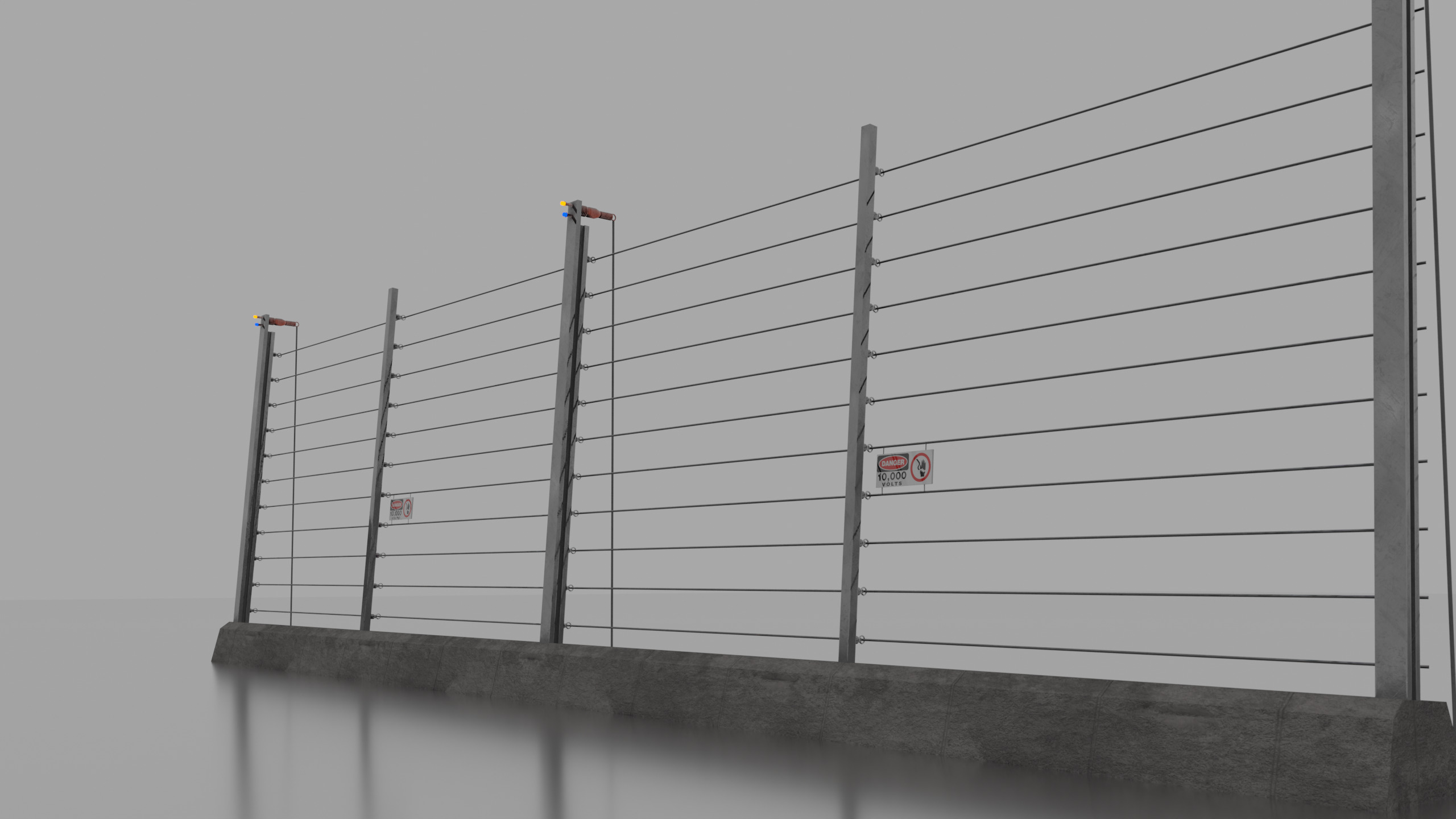 Jurassic Themed - Trex Electric Fence Low-poly 3D model_2