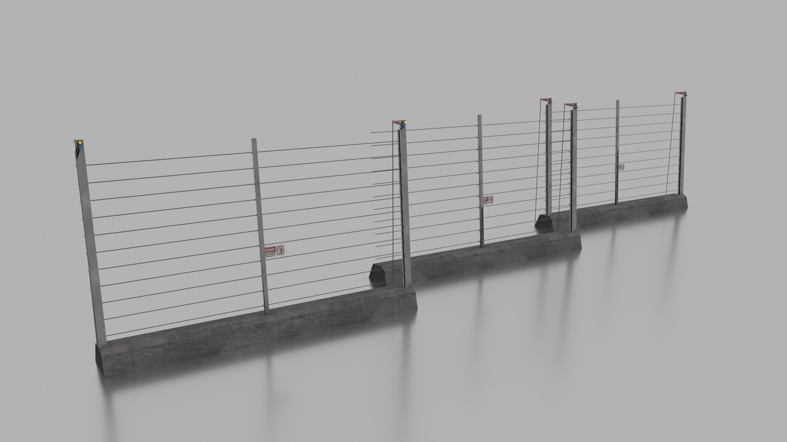 Jurassic Themed - Trex Electric Fence Low-poly 3D model_5