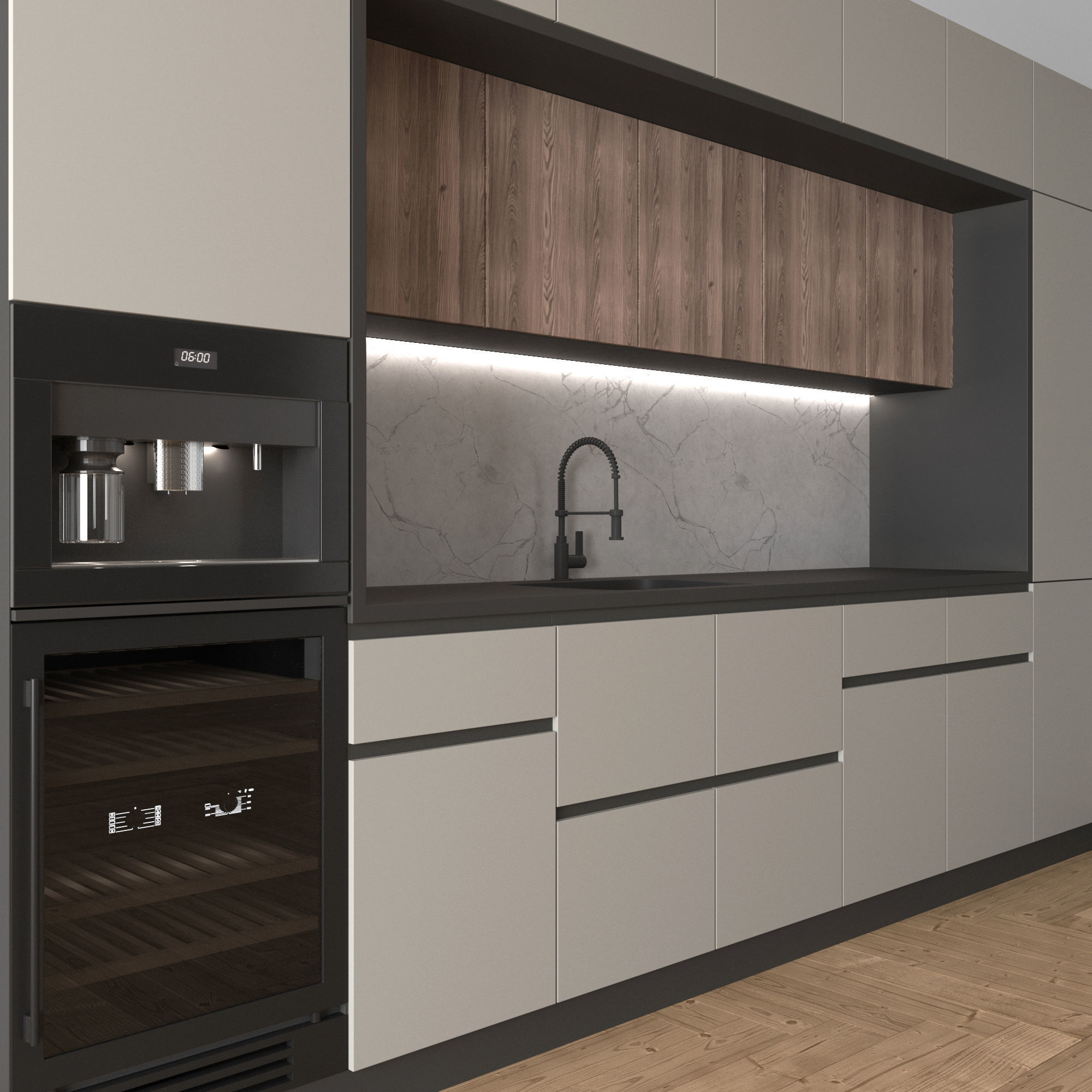 Kitchen Modern 18 - Corner Kitchen 3D model_2