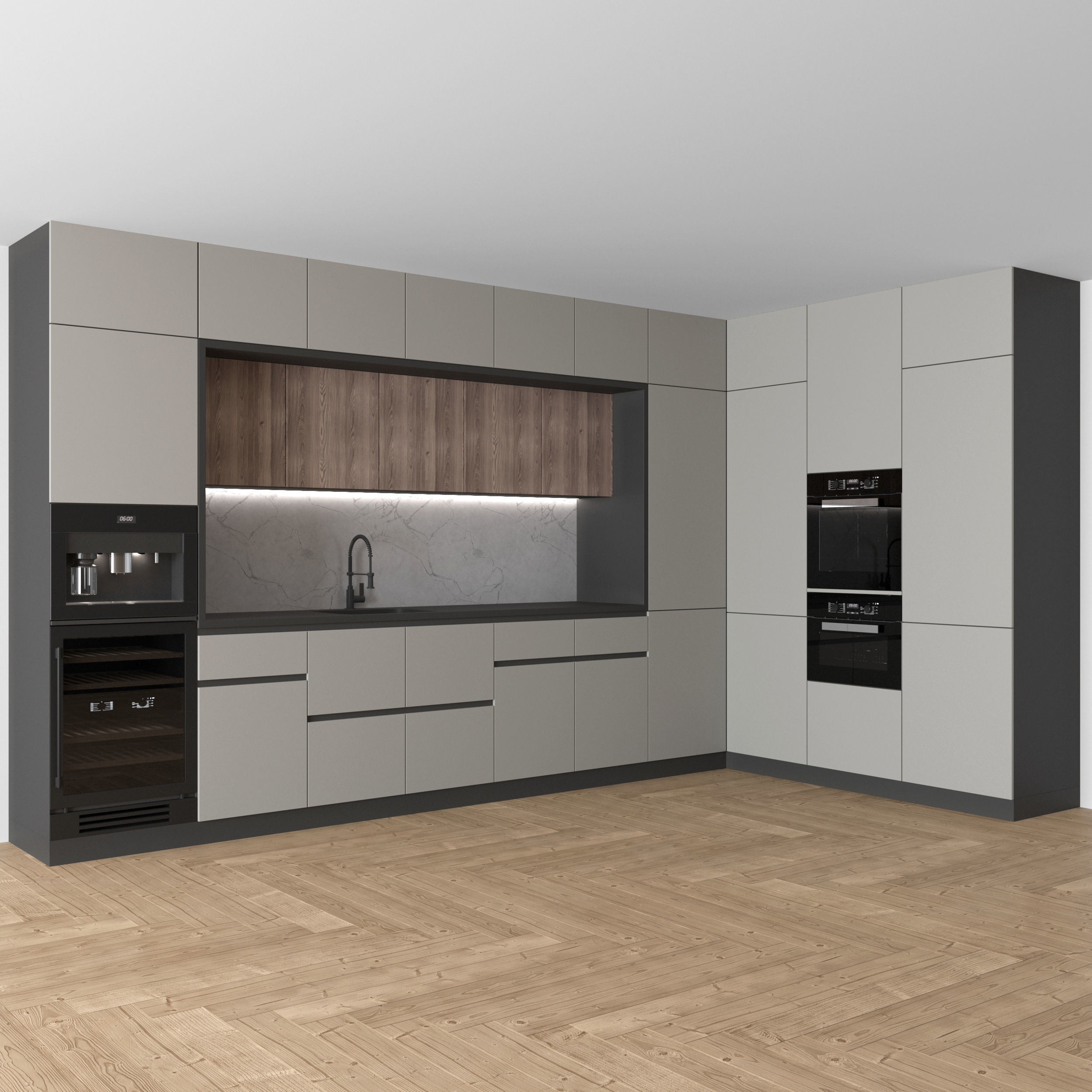 Kitchen Modern 18 - Corner Kitchen 3D model_1