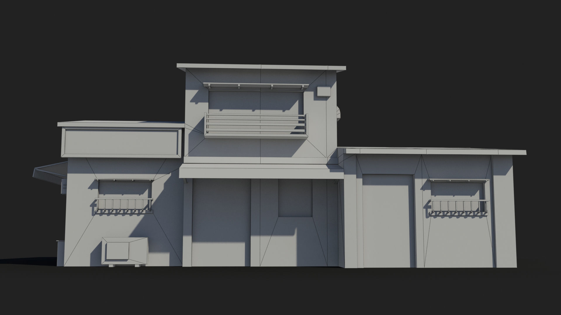 Japanese House x2 Low-poly 3D model_7