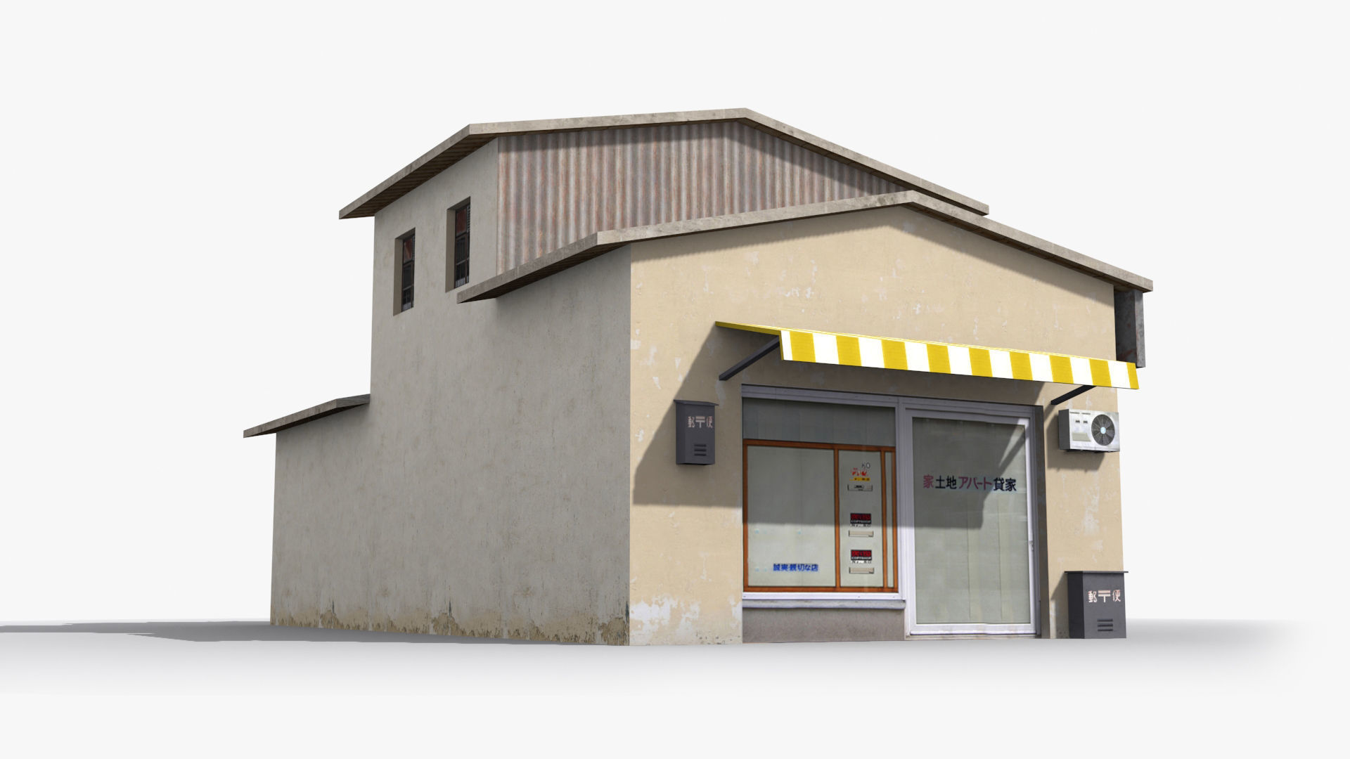 Japanese House x2 Low-poly 3D model_4