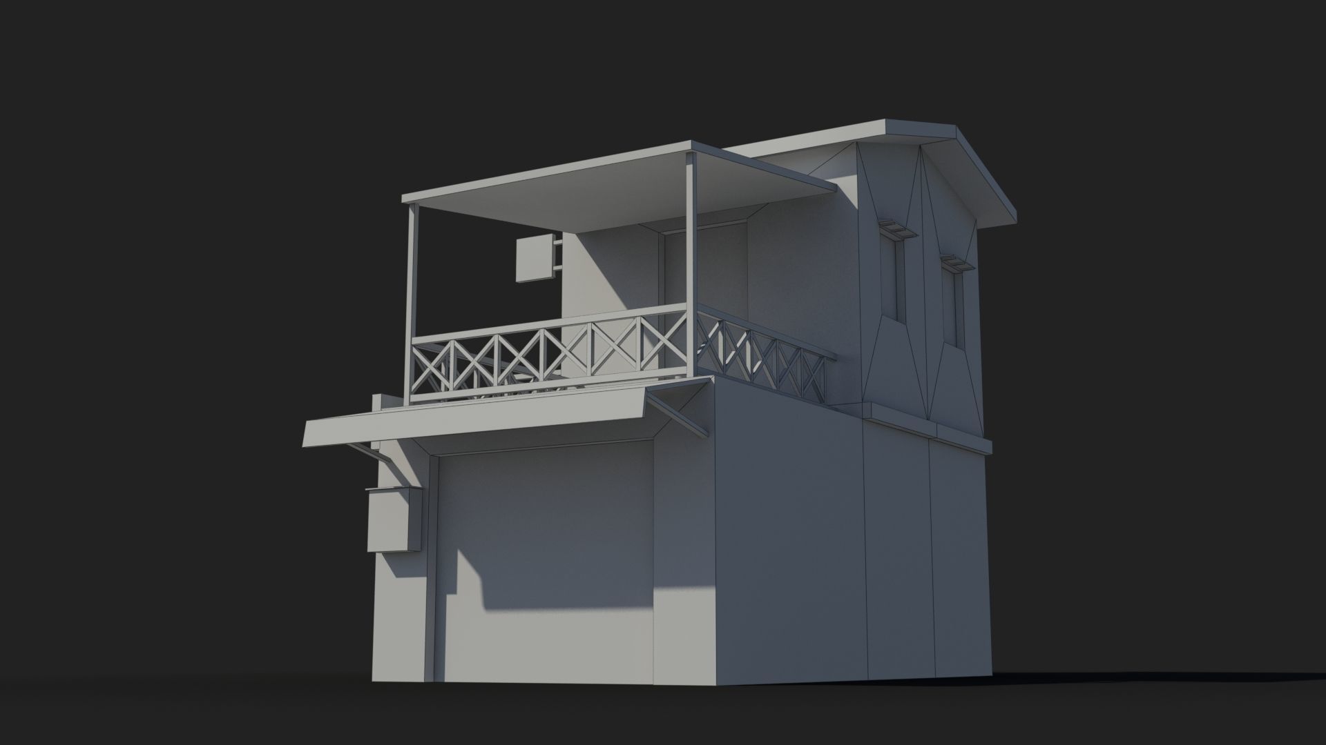 Japanese House x3 Low-poly 3D model_10