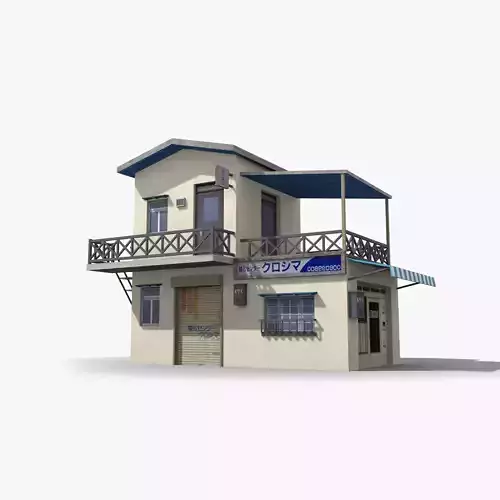 Japanese House x3 Low-poly 3D model