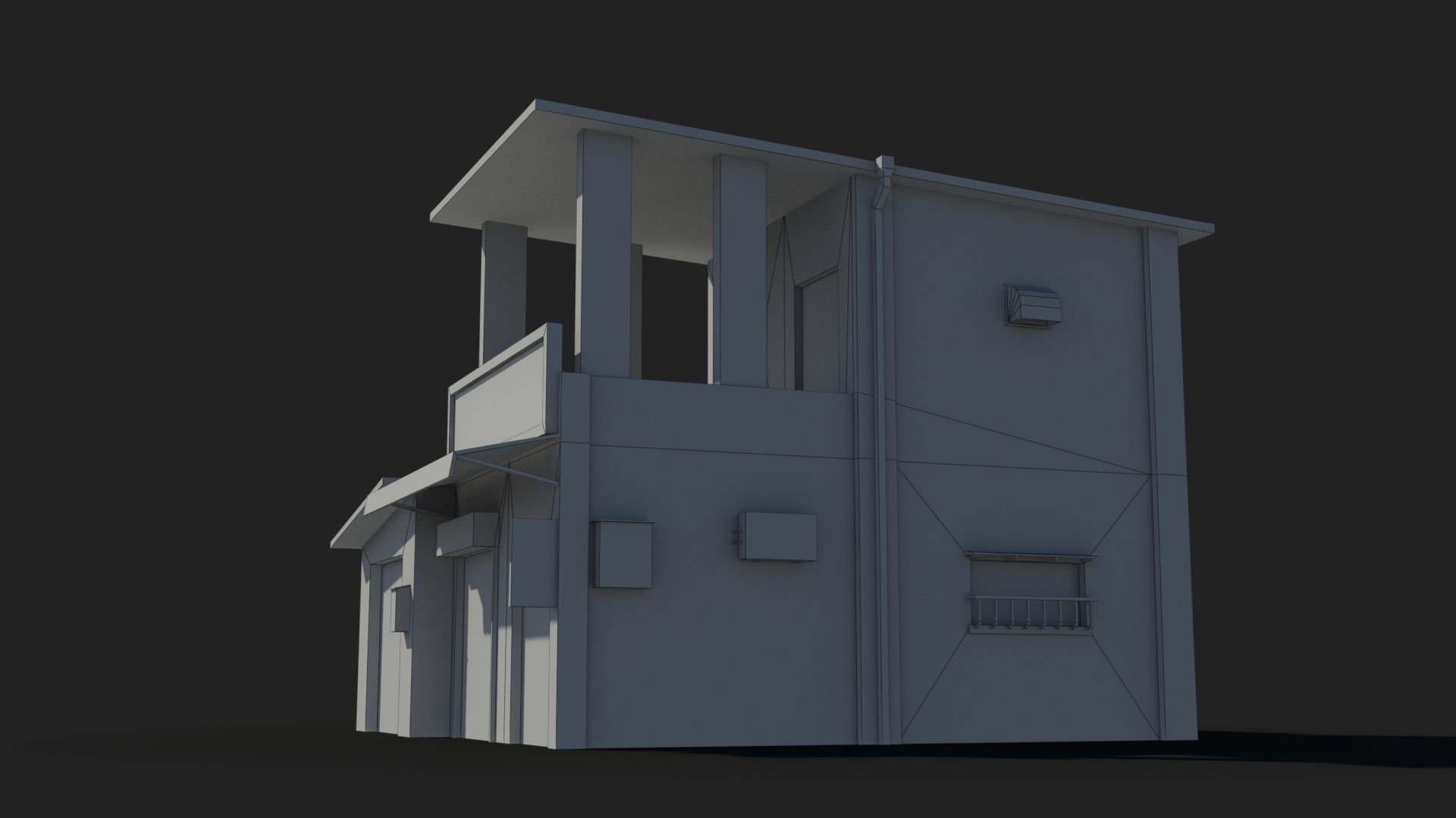 Japanese House x4 Low-poly 3D model_10