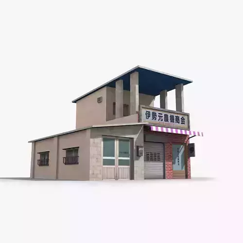 Japanese House x4 Low-poly 3D model