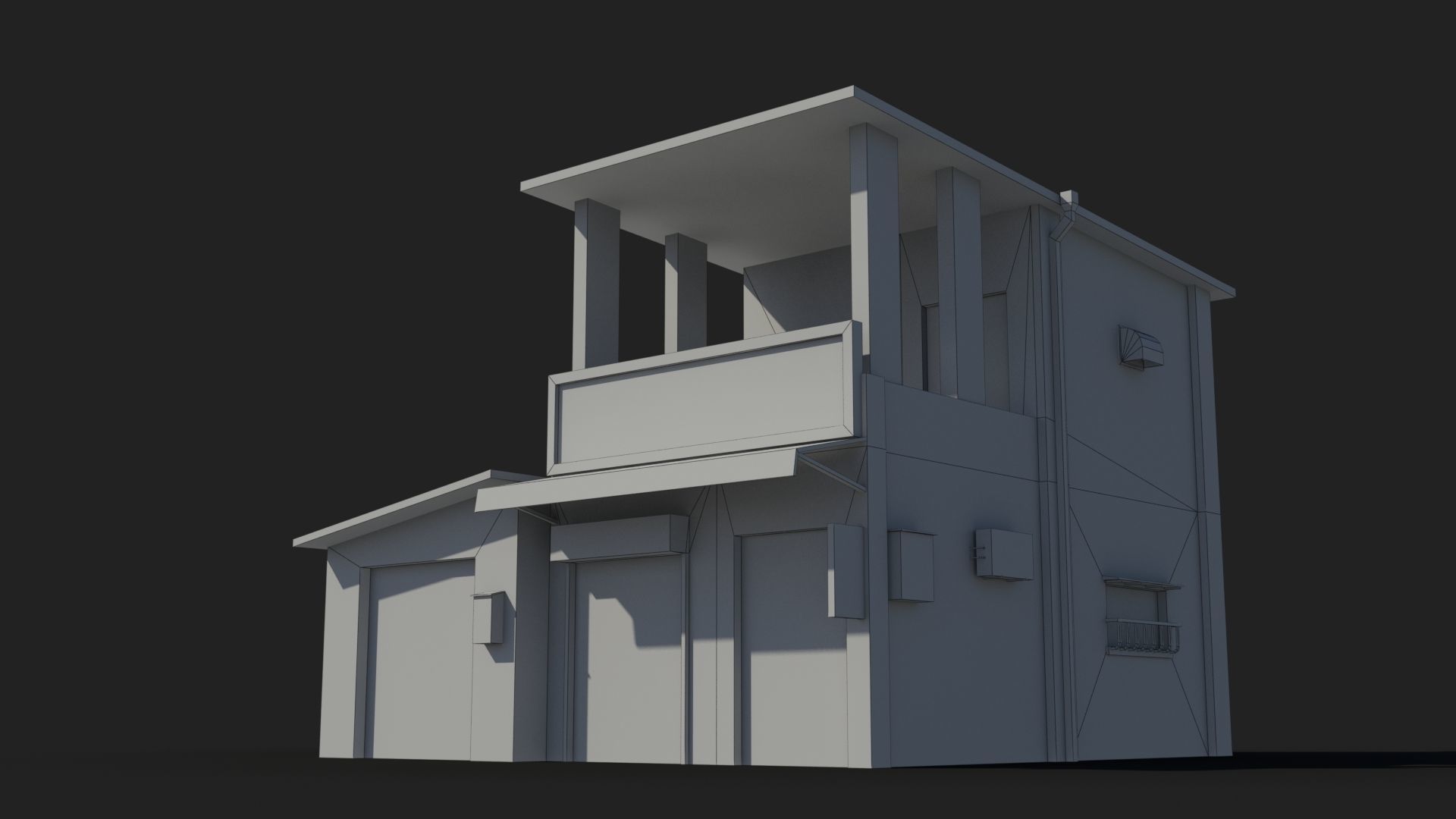Japanese House x4 Low-poly 3D model_8