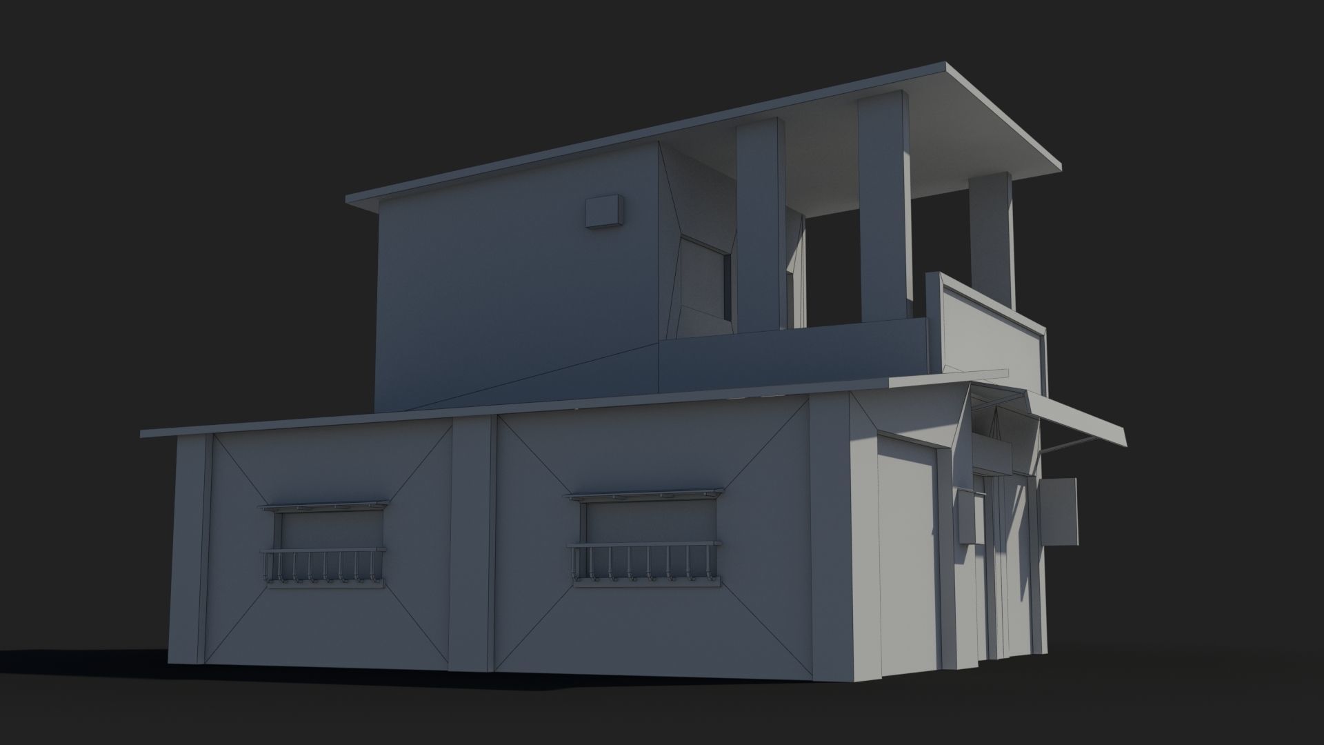 Japanese House x4 Low-poly 3D model_9