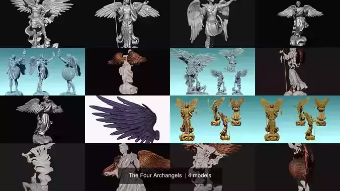 The Four Archangels  3D Model Collection