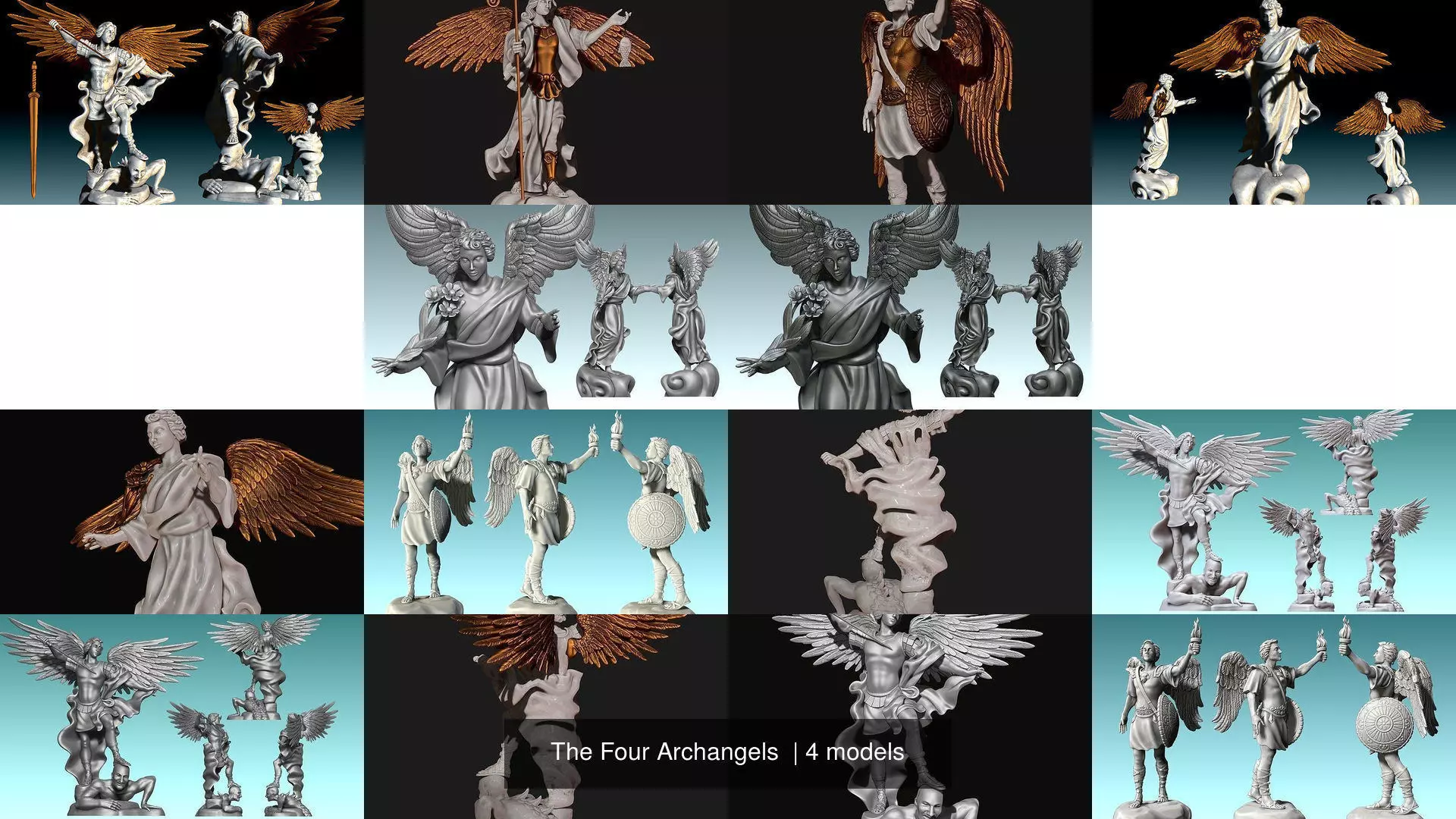 The Four Archangels 3D Model Collection_1