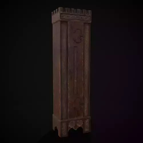 Rustic Medieval Cloak Wardrobe Low-poly 3D model
