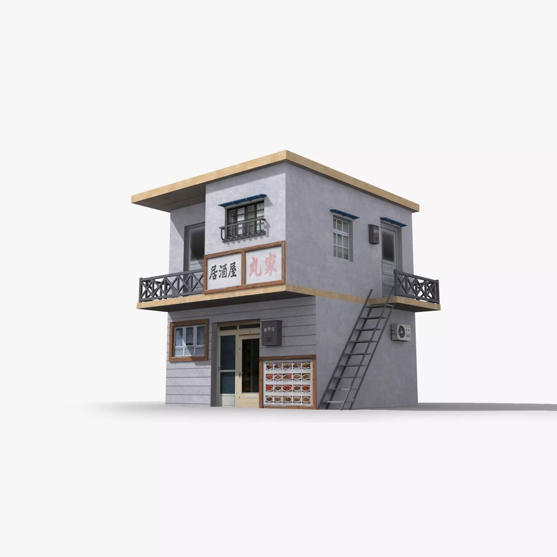 Japanese House x8 Low-poly 3D model