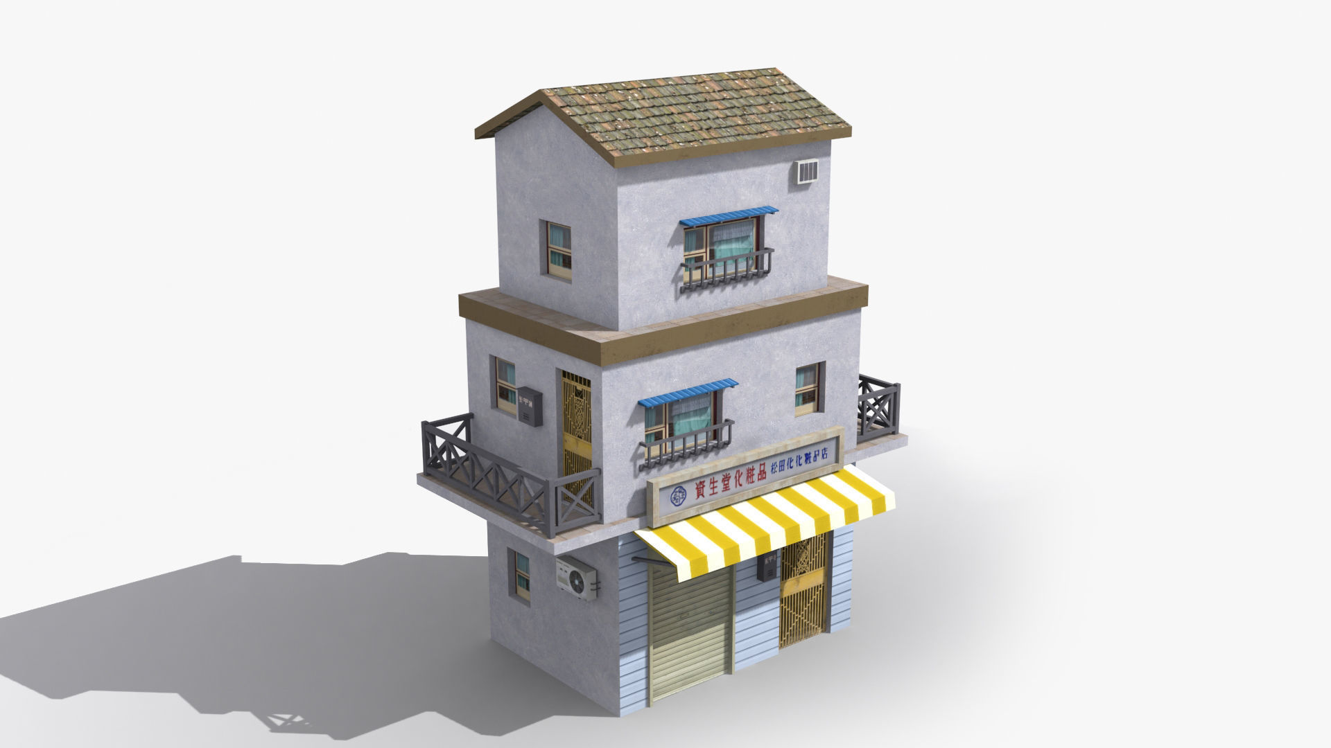 Japanese House x10 Low-poly 3D model_5