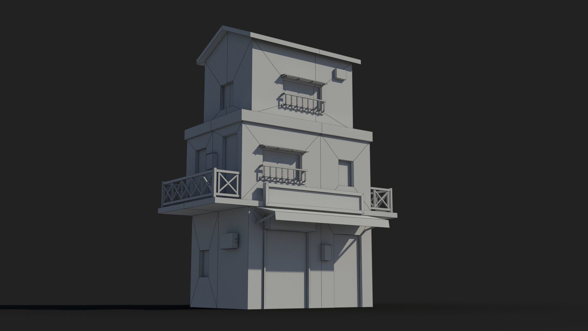 Japanese House x10 Low-poly 3D model_8