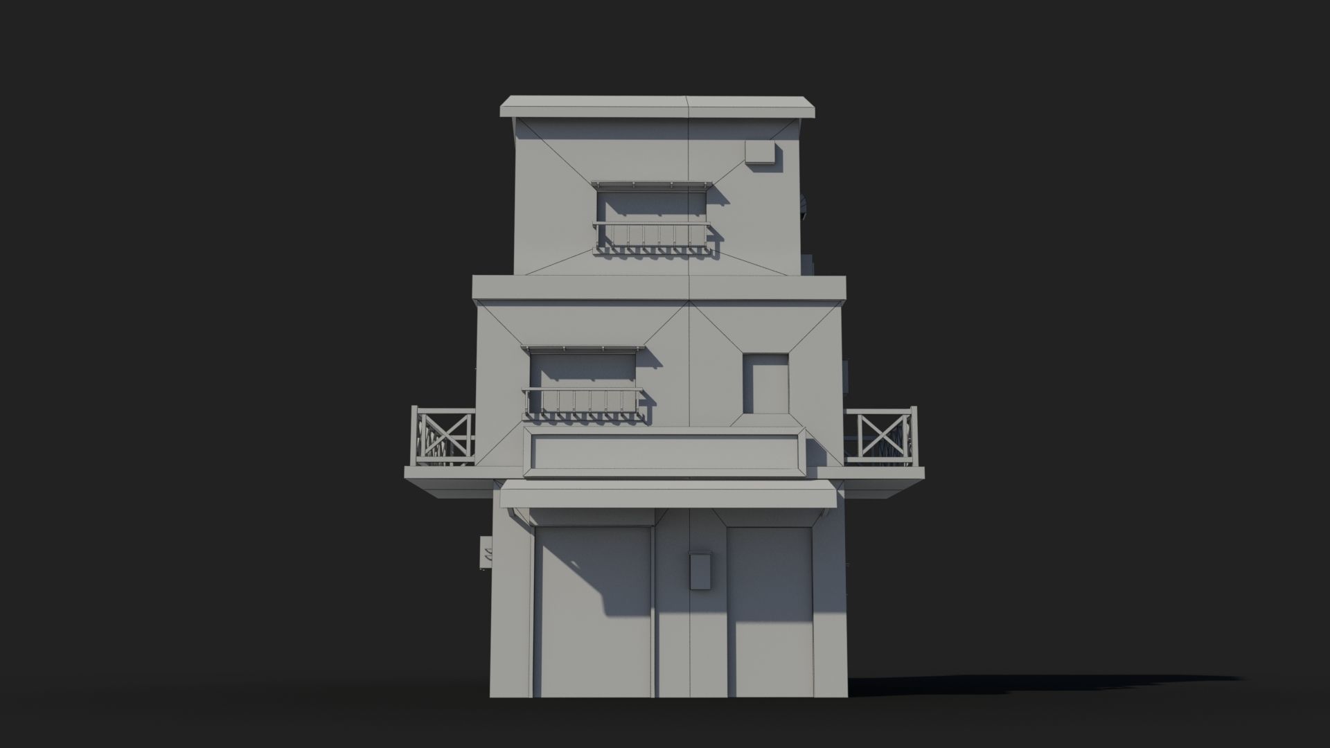 Japanese House x10 Low-poly 3D model_7