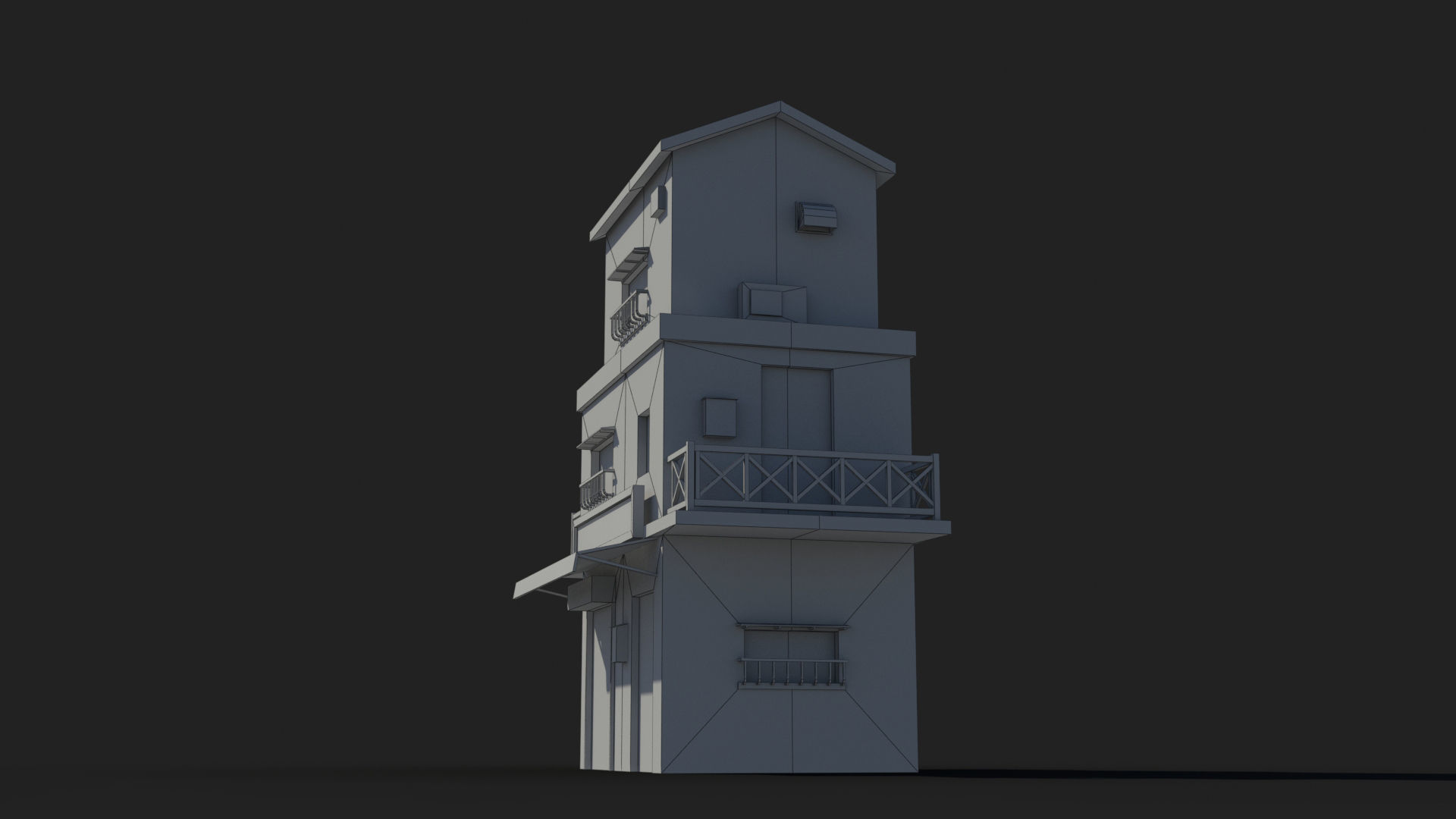 Japanese House x10 Low-poly 3D model_9