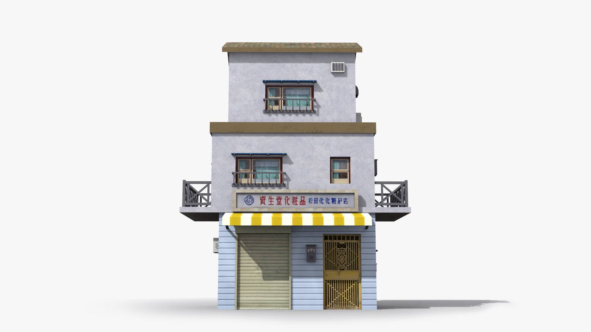 Japanese House x10 Low-poly 3D model_1