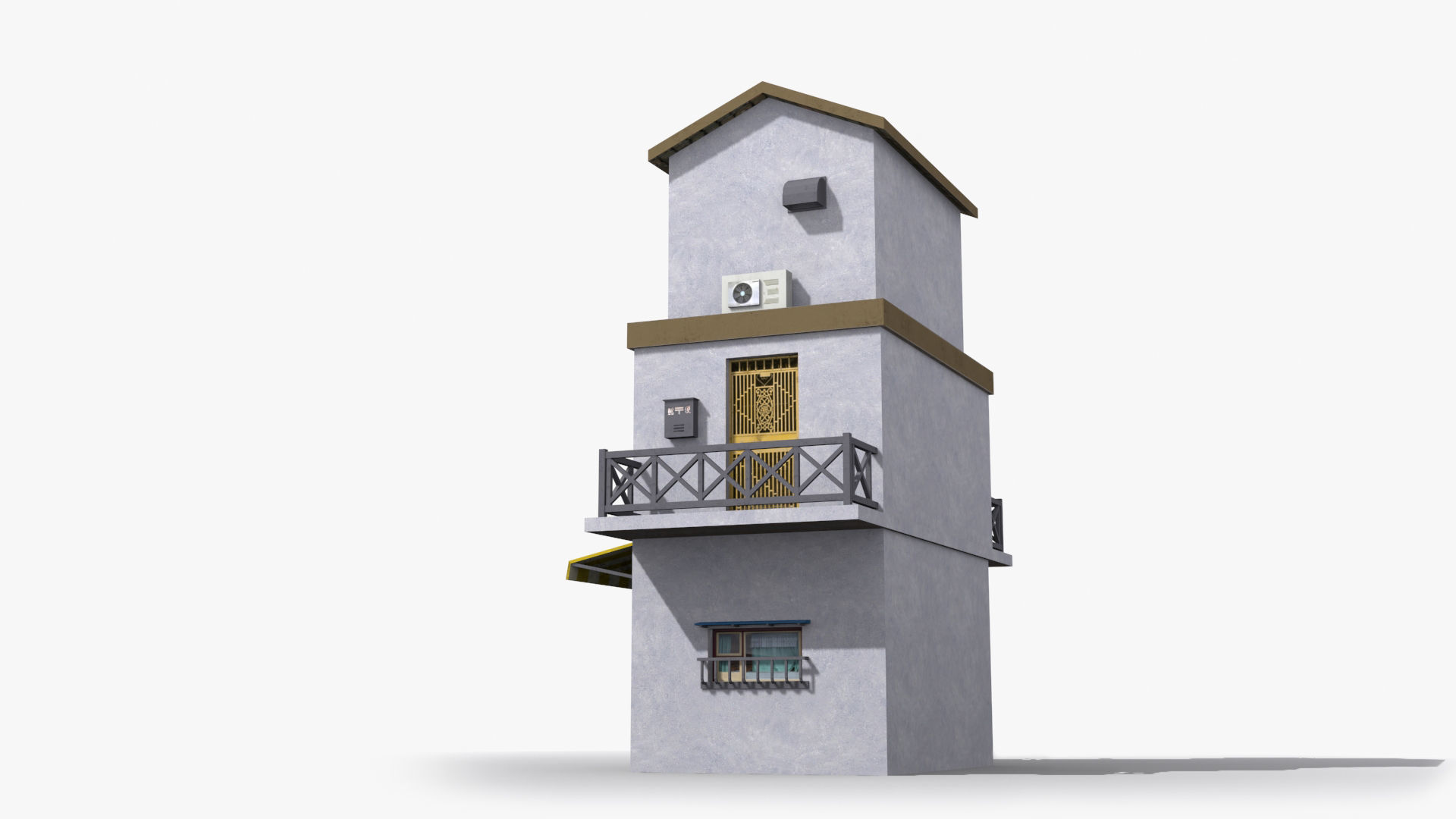 Japanese House x10 Low-poly 3D model_4