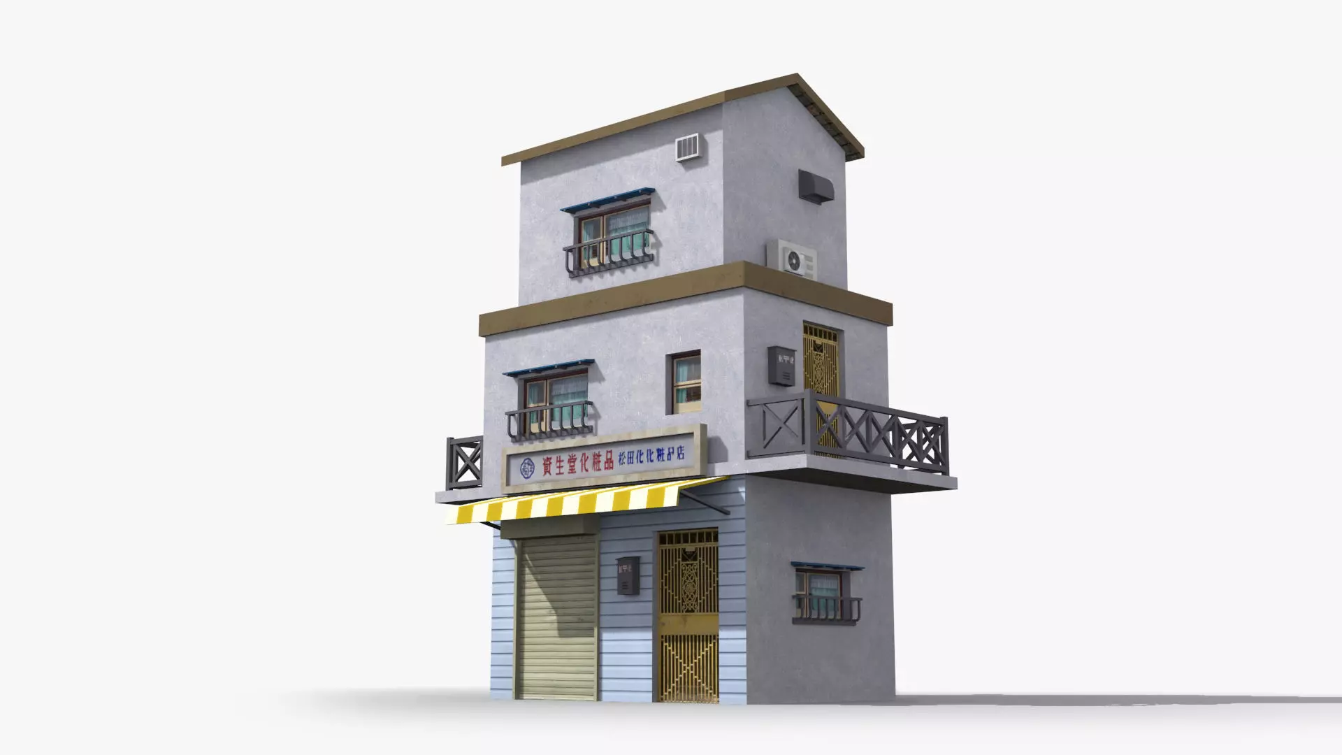 Japanese House x10 Low-poly 3D model_0