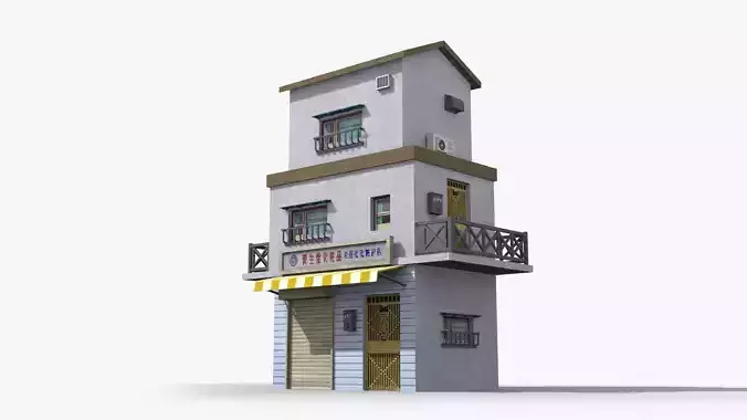 Japanese House x10 Low-poly 3D model