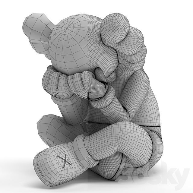 Kaws Sitting 3D model_6