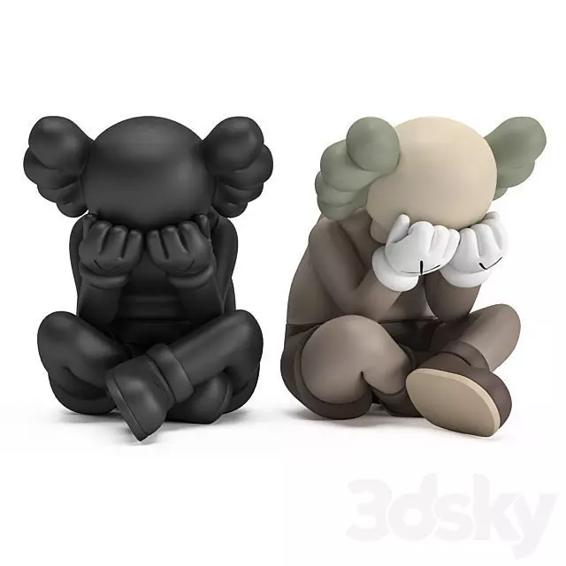 Kaws Sitting 3D model_0