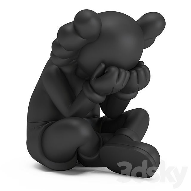 Kaws Sitting 3D model_2
