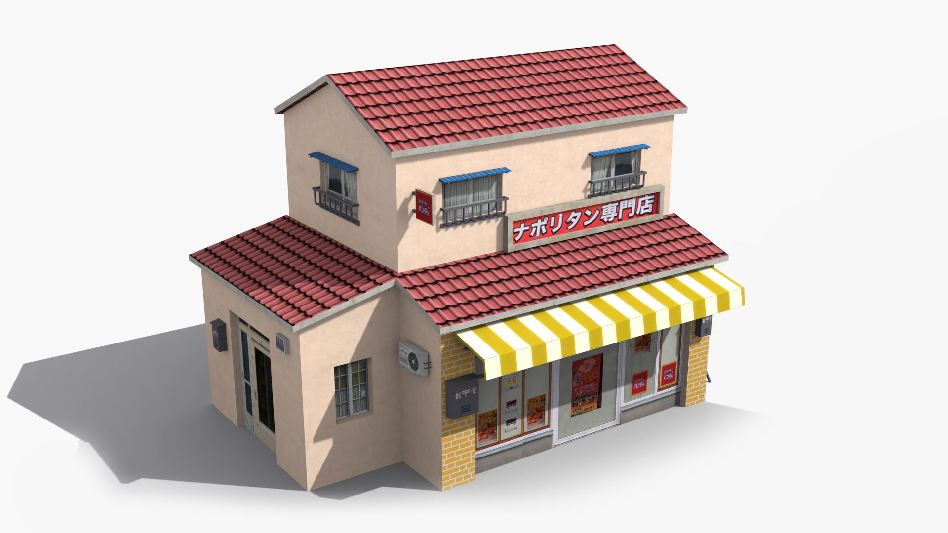 Japanese House x11 Low-poly 3D model_5