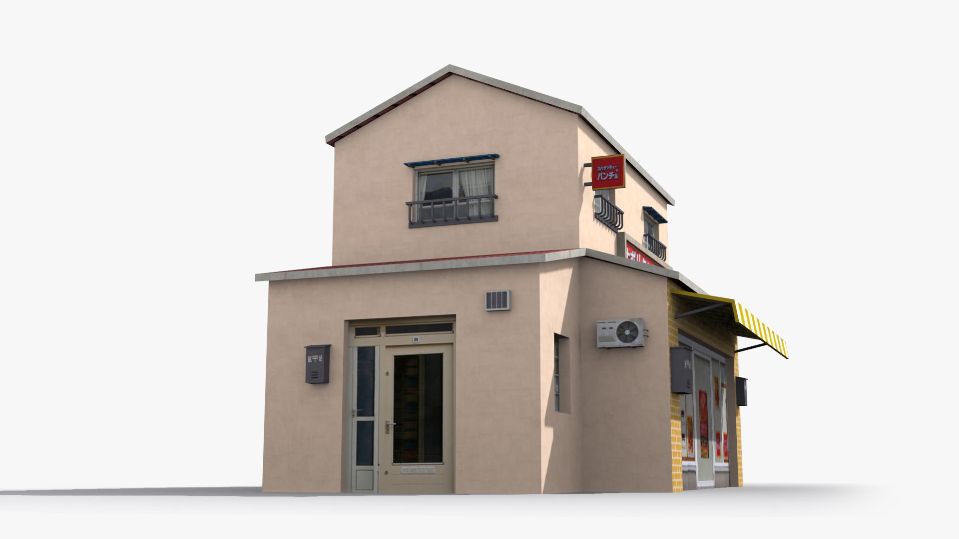 Japanese House x11 Low-poly 3D model_3