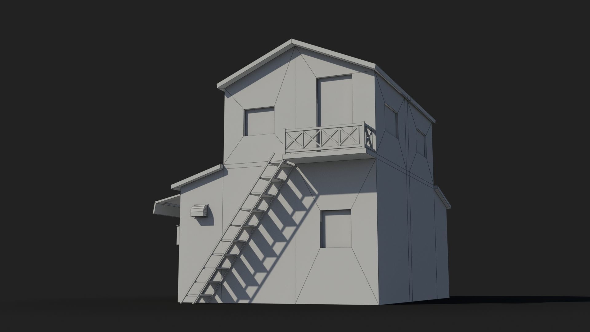 Japanese House x11 Low-poly 3D model_10