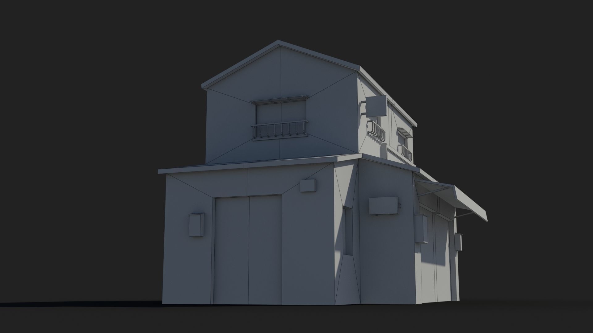 Japanese House x11 Low-poly 3D model_9
