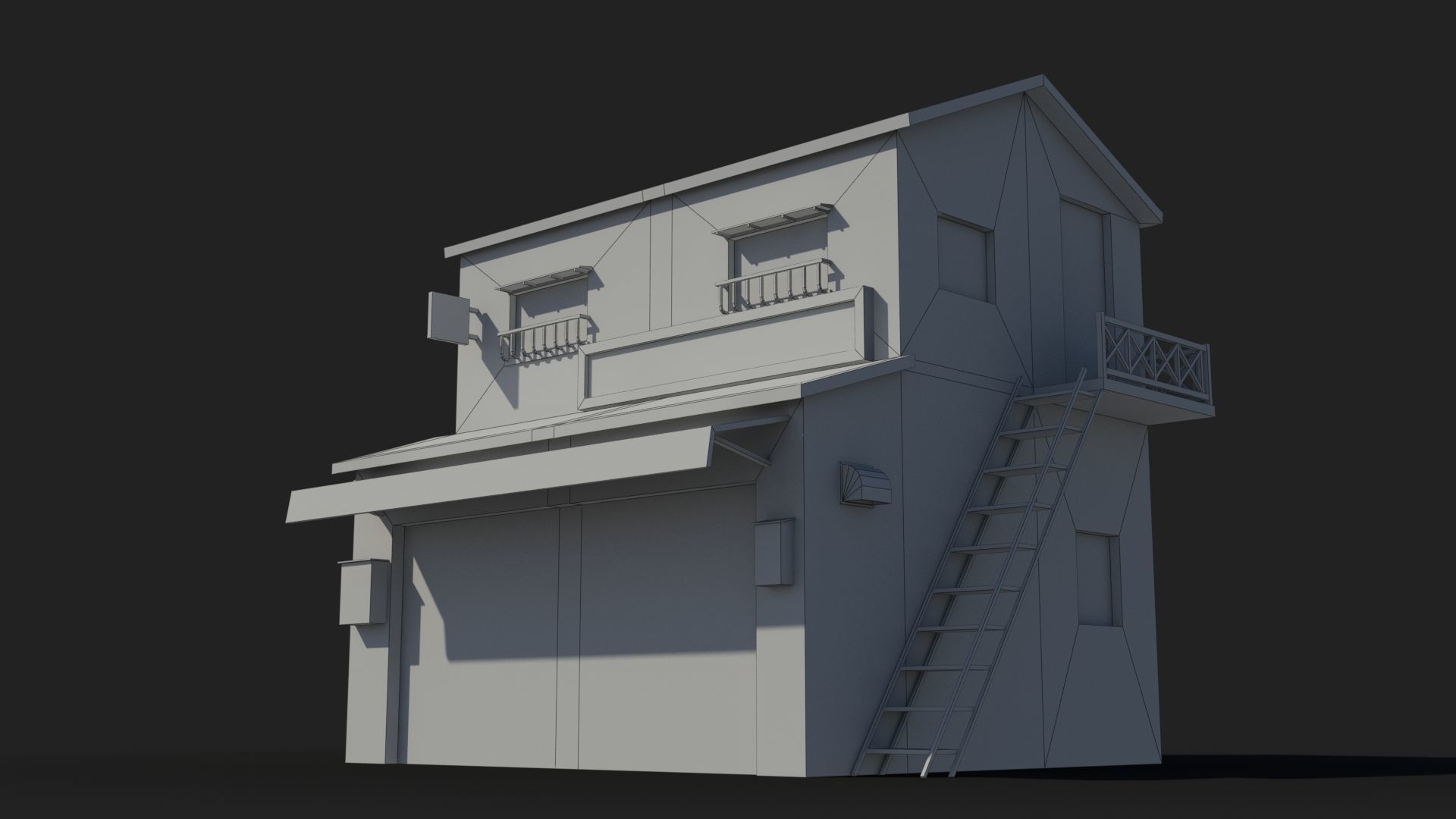 Japanese House x11 Low-poly 3D model_8