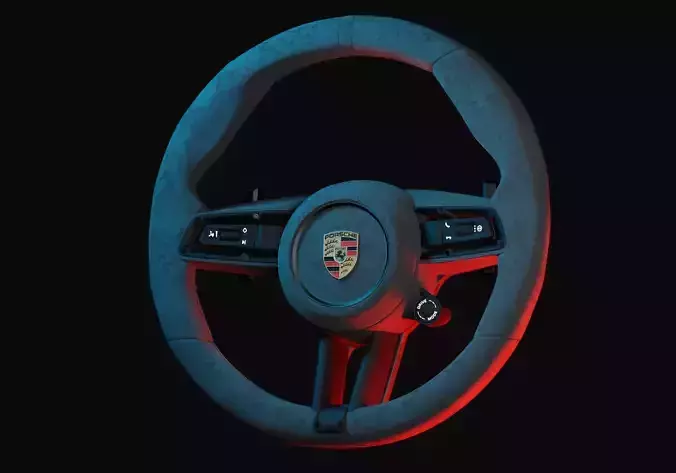 Porsche 911 992 Steering Wheel High Poly 4K 3D model