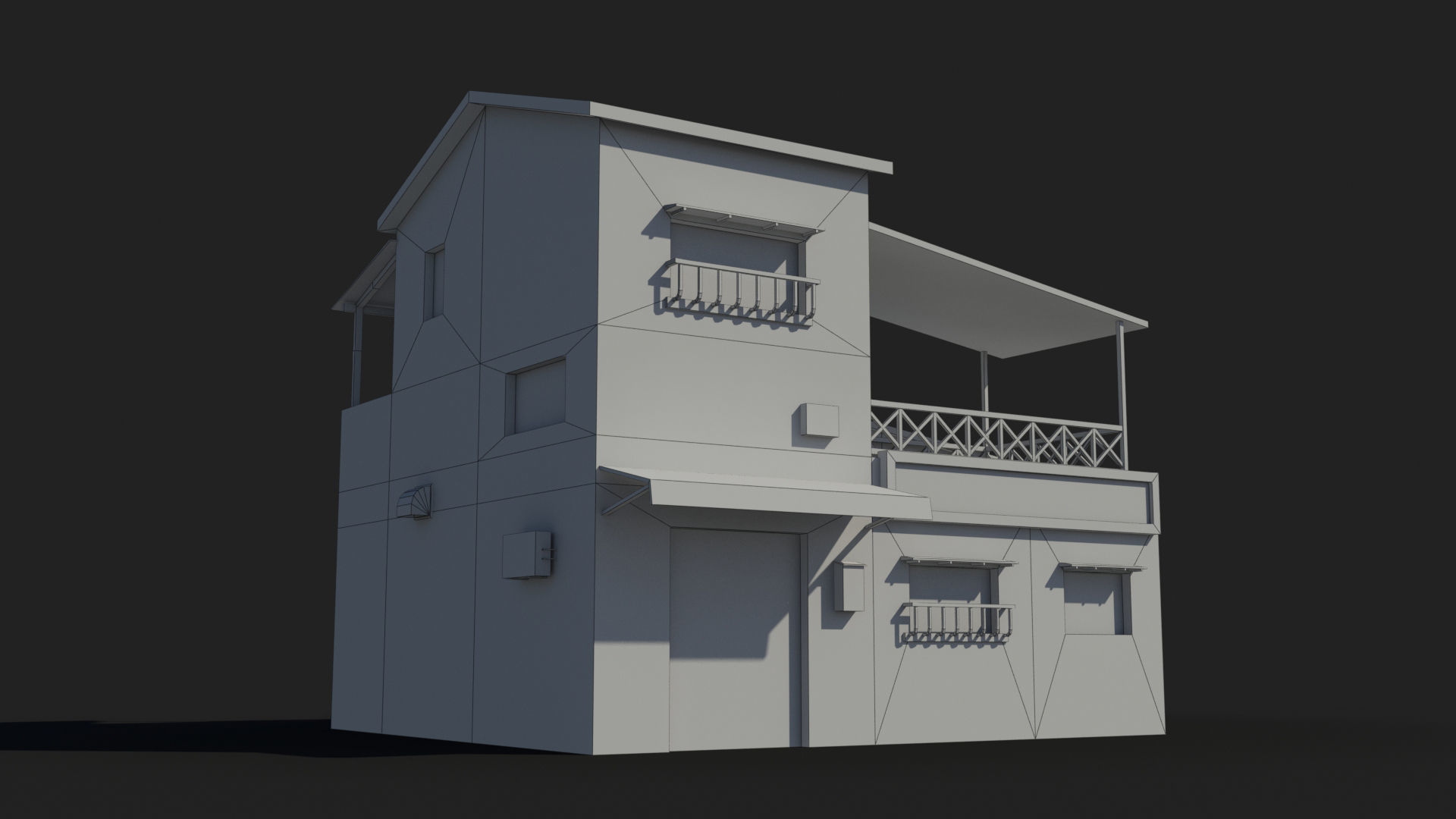 Japanese House x12 Low-poly 3D model_8