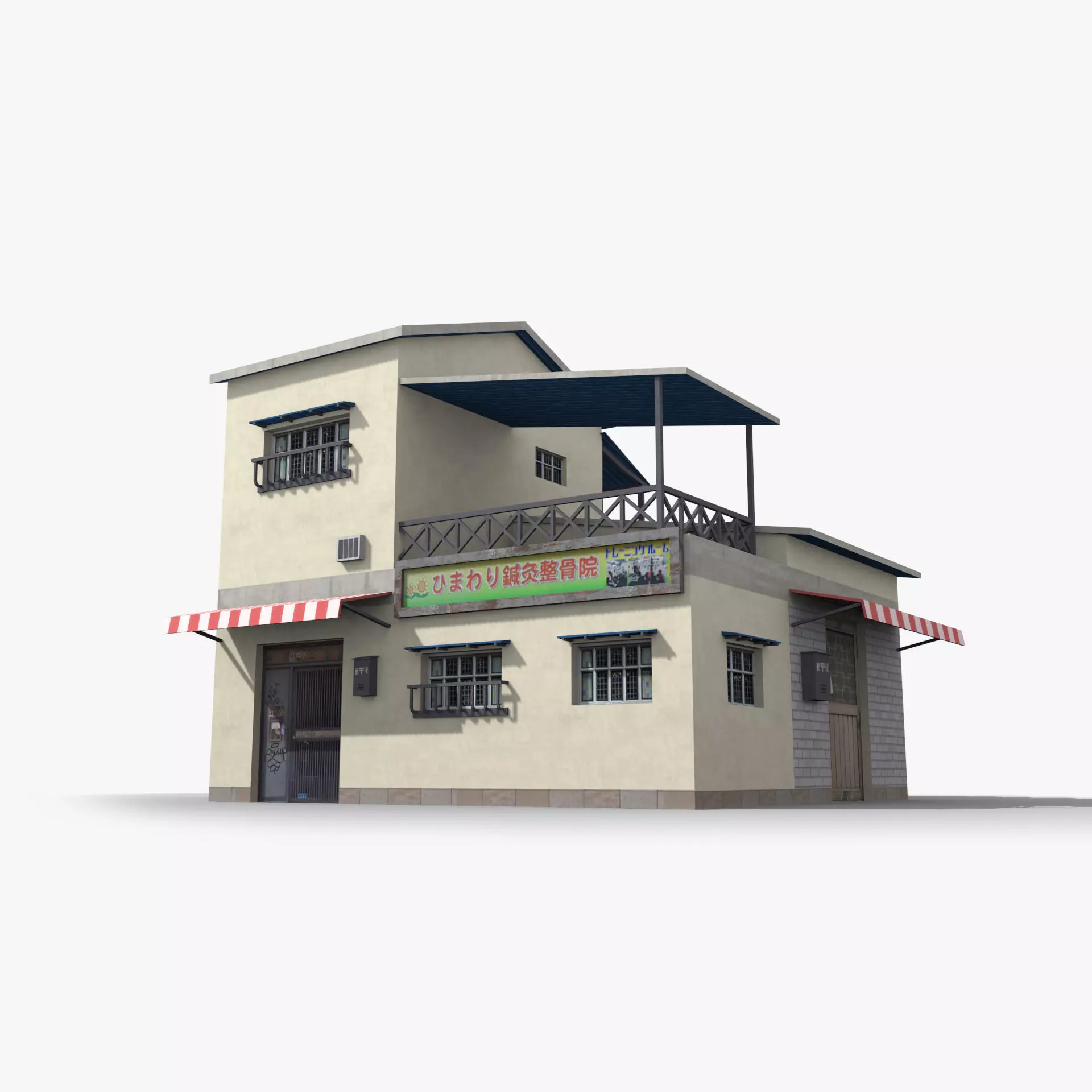 Japanese House x12 Low-poly 3D model_0