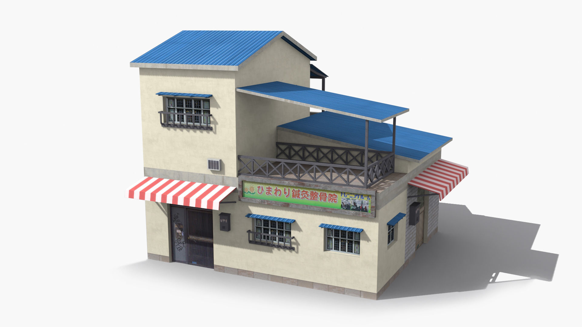 Japanese House x12 Low-poly 3D model_5