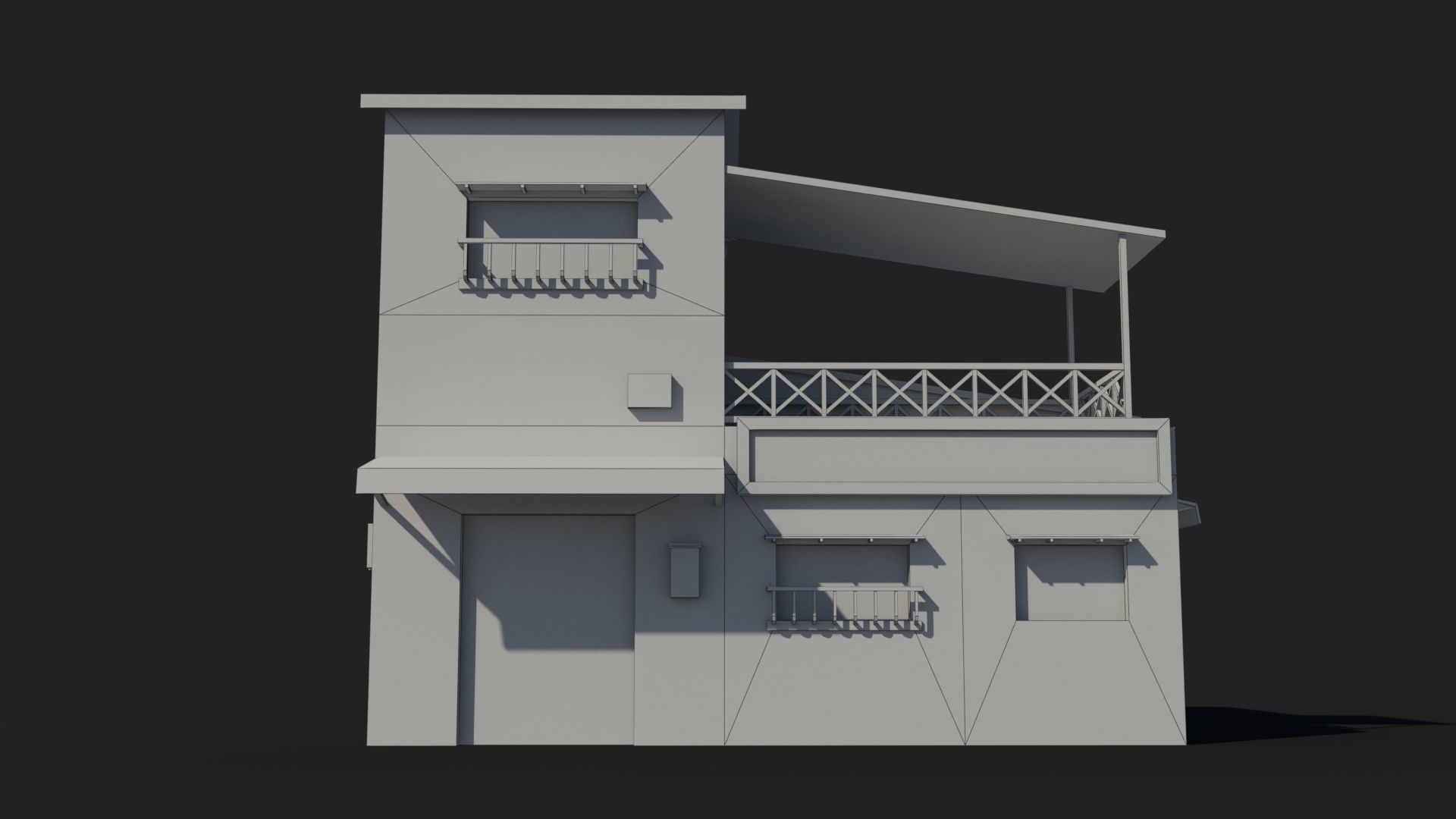 Japanese House x12 Low-poly 3D model_7