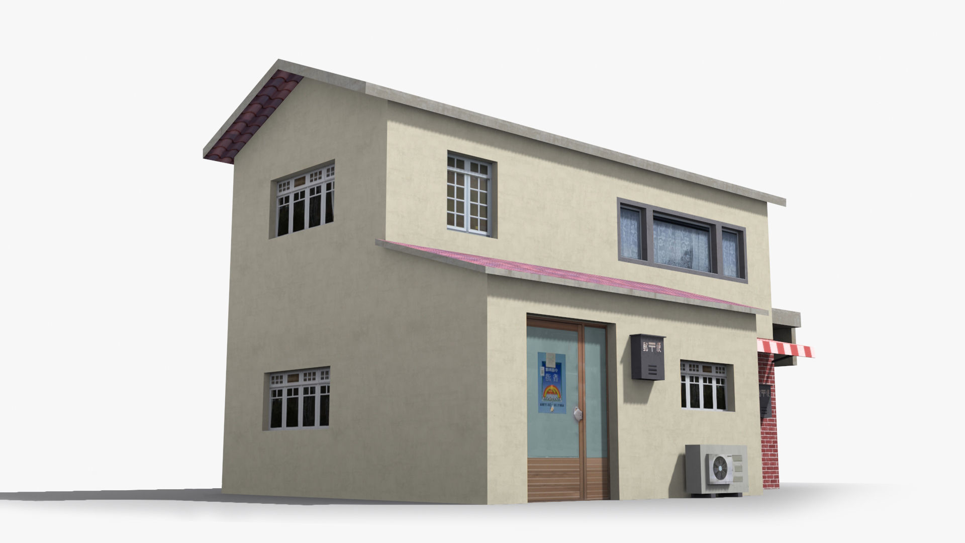 Japanese House x13 Low-poly 3D model_3