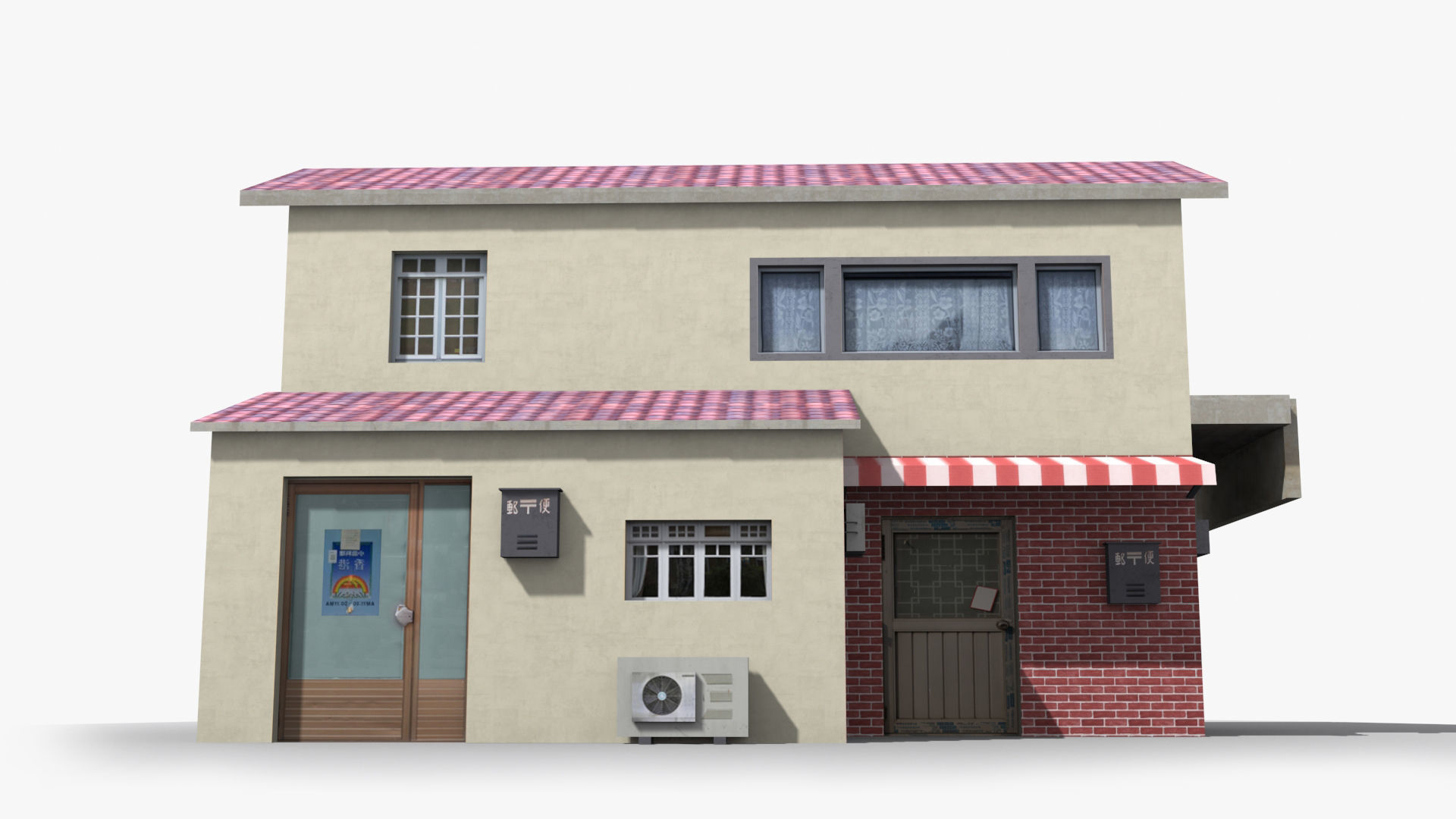 Japanese House x13 Low-poly 3D model_4