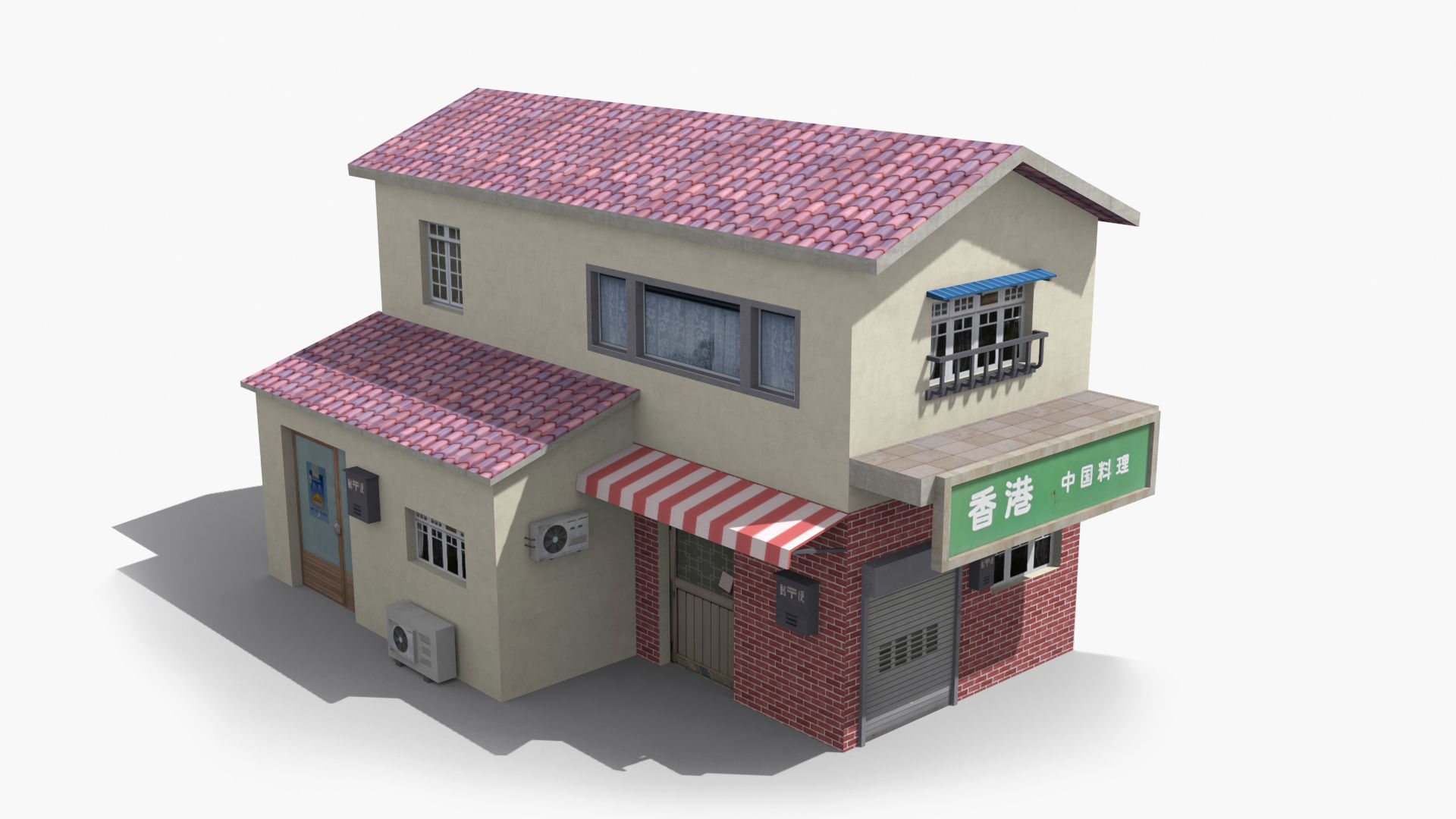 Japanese House x13 Low-poly 3D model_5