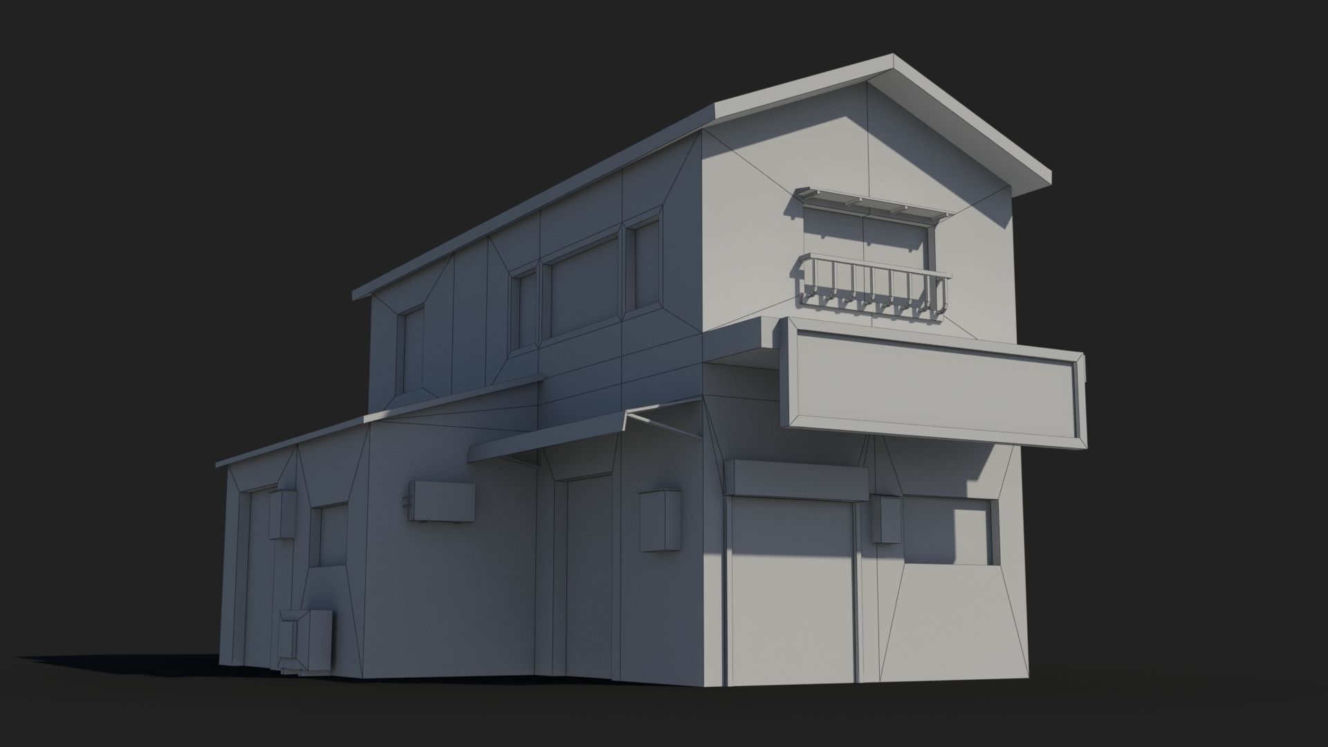 Japanese House x13 Low-poly 3D model_6